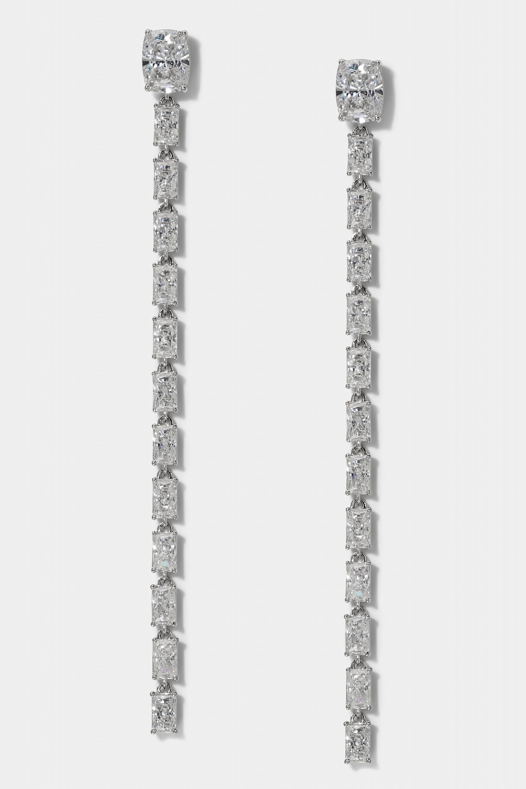 Nadri NORTHERN LIGHTS EXTRA LONG CZ LINEAR EARRINGS