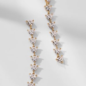 Nadri GWEN TRILLION 4MM CZ LINEAR EARRINGS