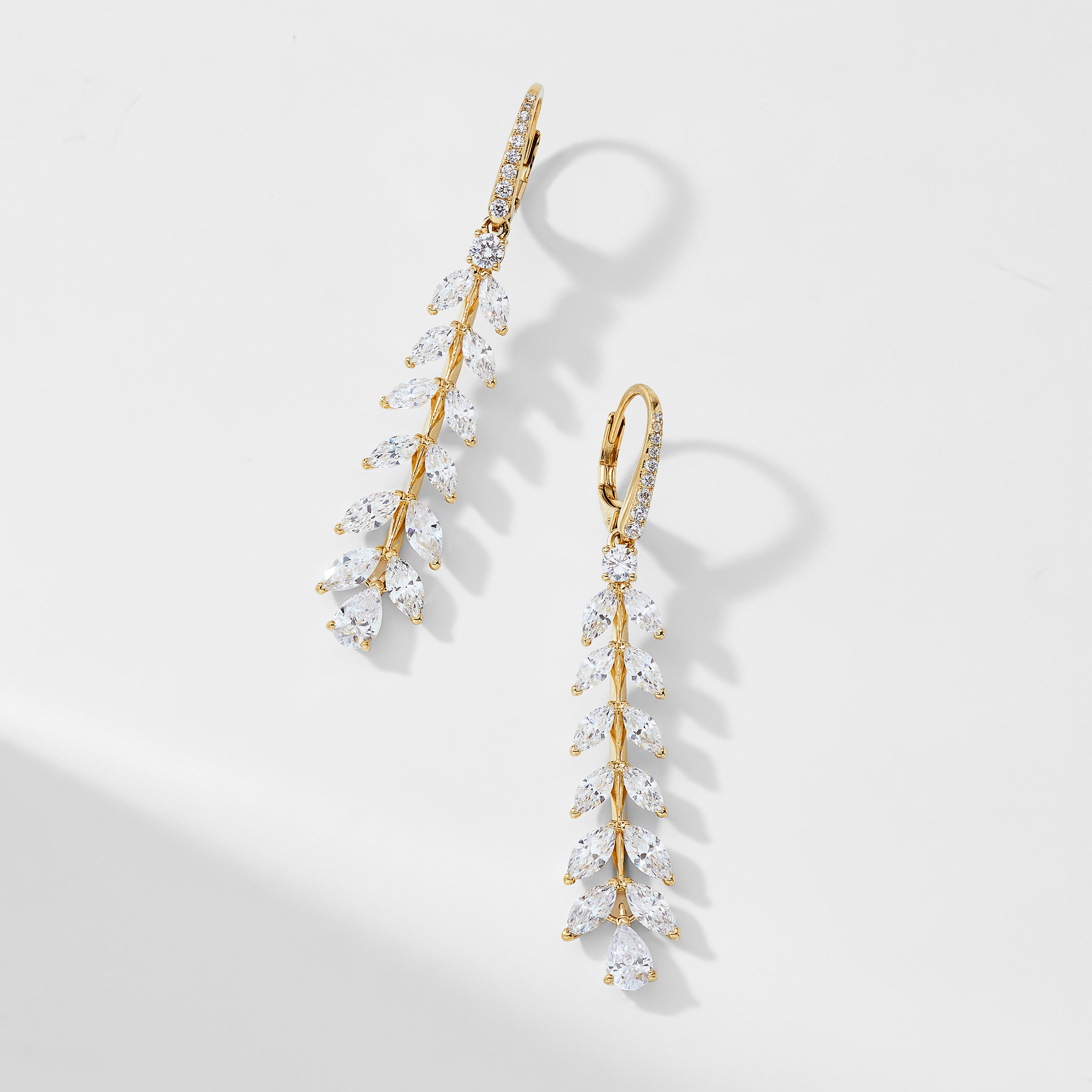 Nadri WILDFLOWER VINE CZ LEVERBACK EARRINGS