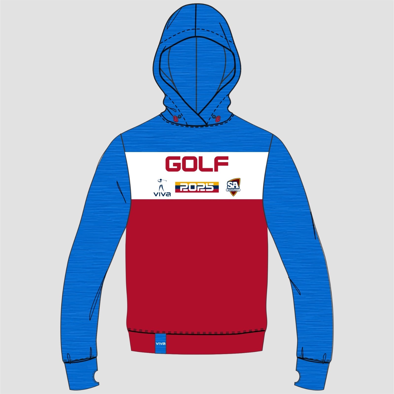 Viva10 SSSA GOLF EVENT HOODIE -2 SKY RED WH