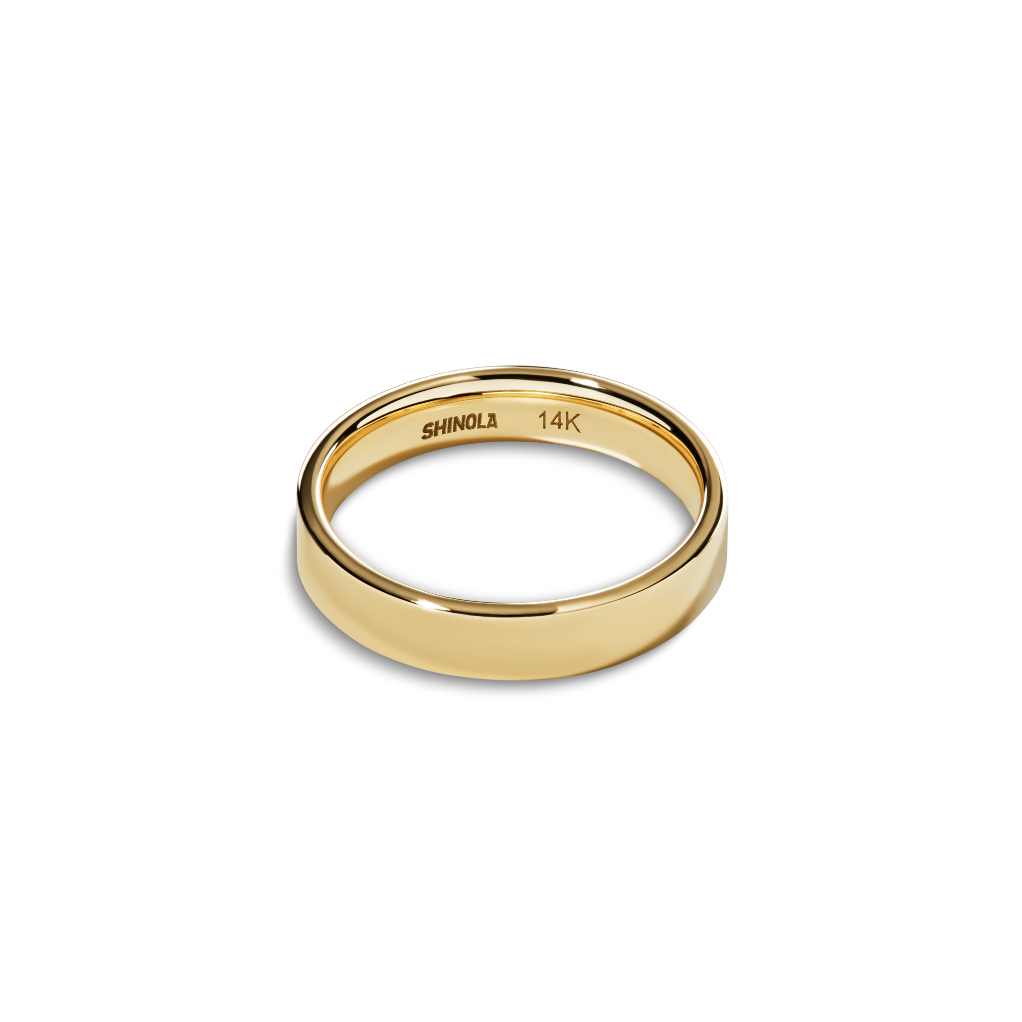 Shinola 4mm Flat Yellow Gold Band