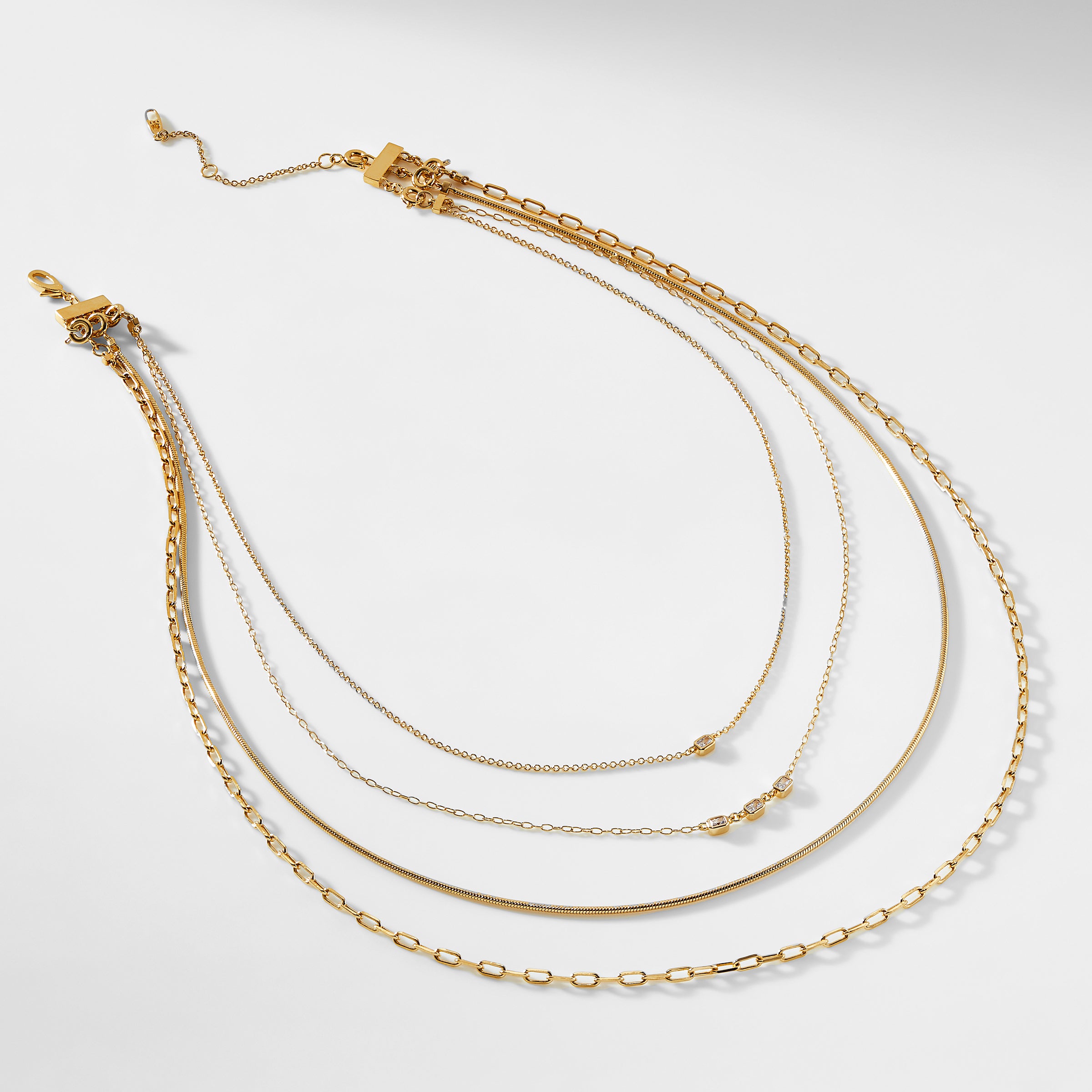 Nadri GOLDEN HOUR MULTI CHAIN NECKLACE