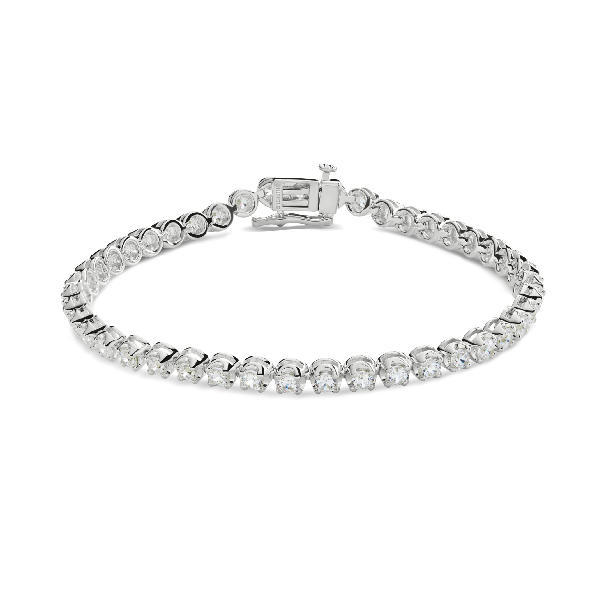 Shinola 4 Carat 7" Diamond Tennis Bracelet - White Gold