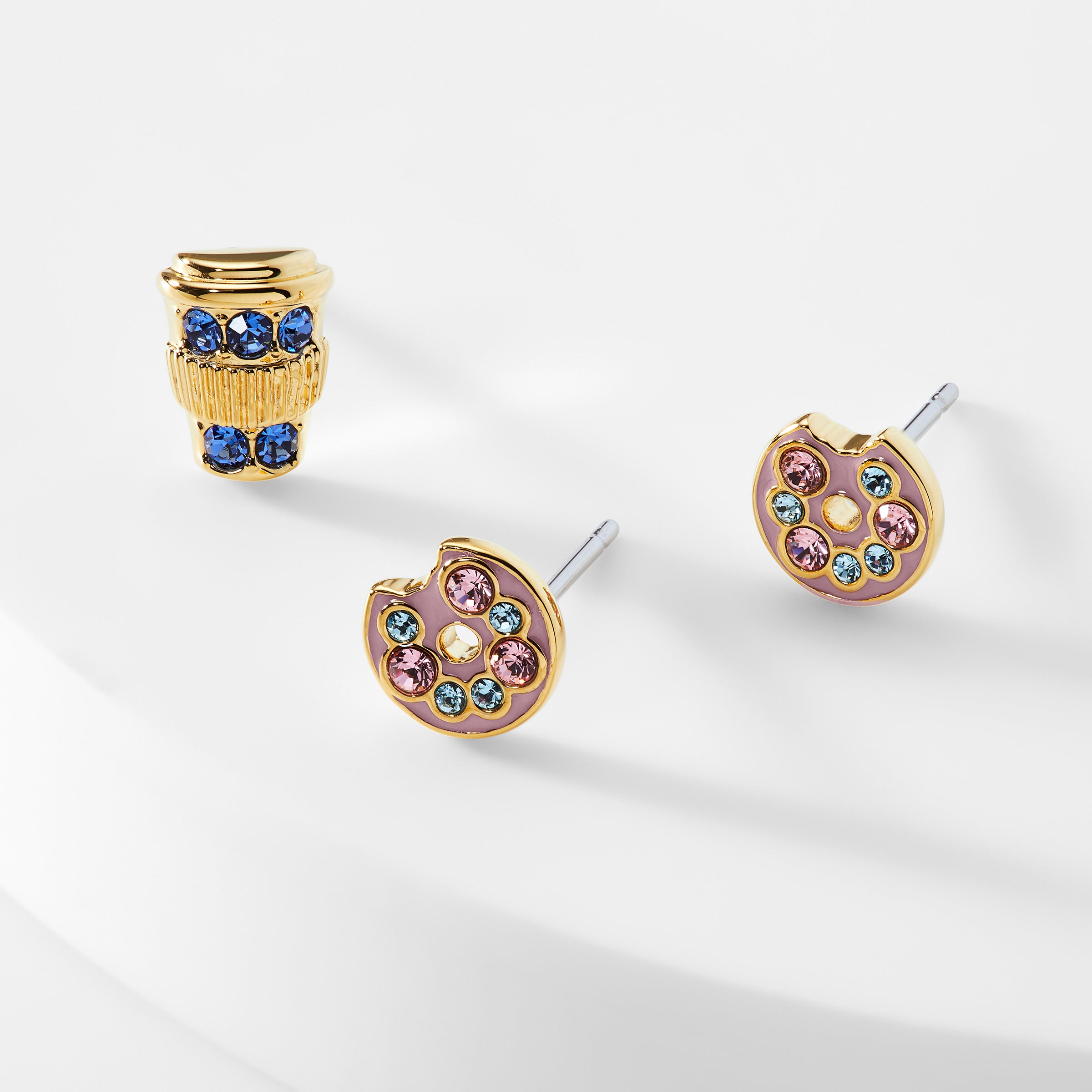 Nadri AJOA COFFEE AND DONUT SET OF STUD EARRINGS