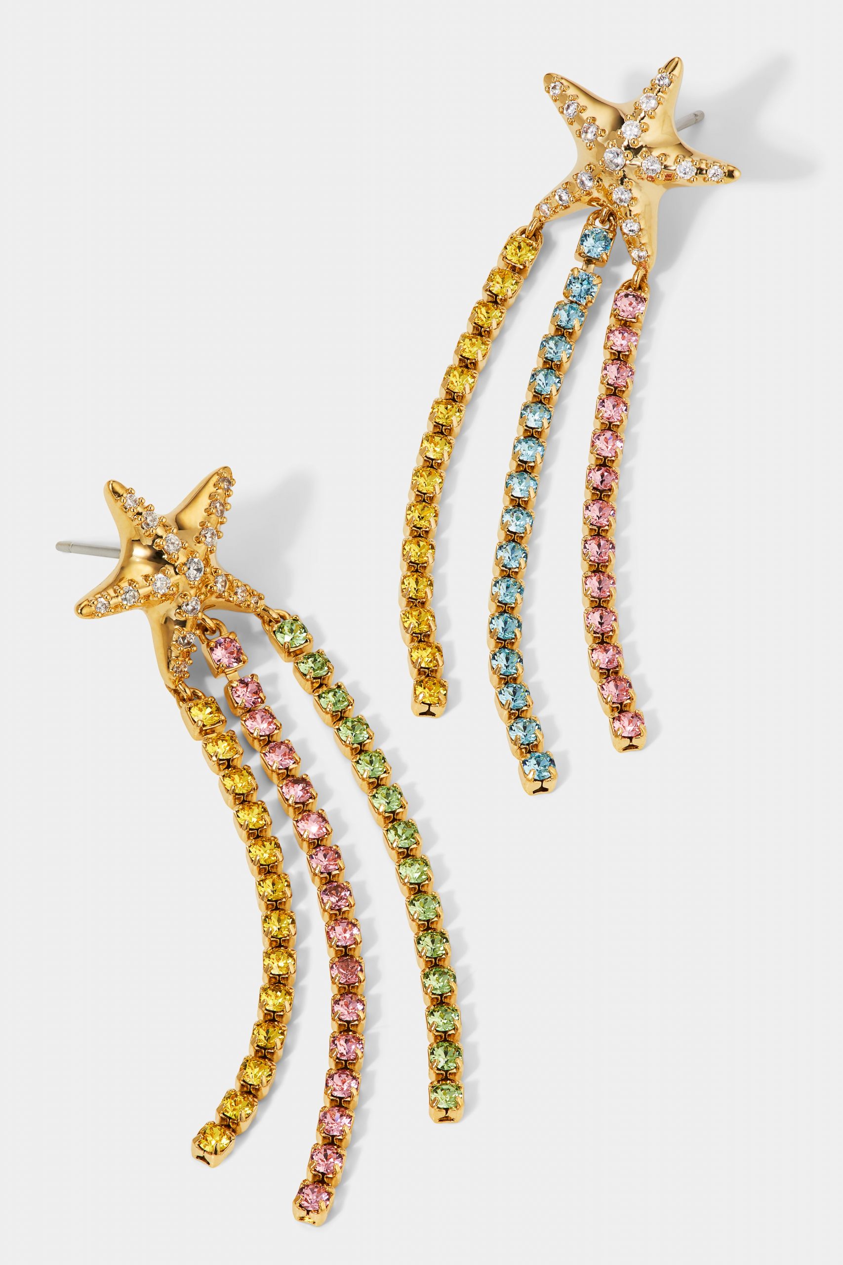 Nadri AJOA OCEAN BUBBLE MULTI-COLOR CZ STARFISH EARRINGS
