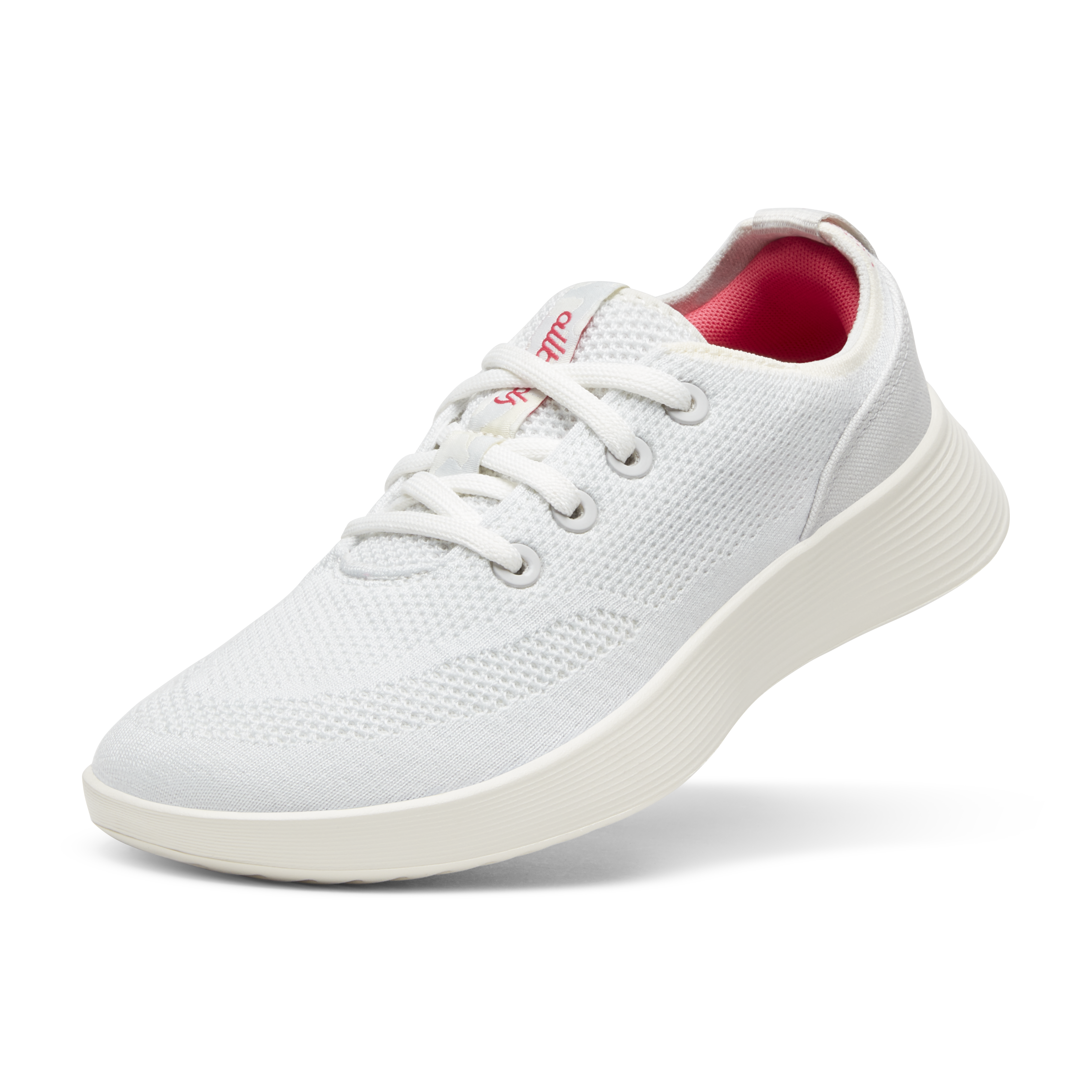 Allbirds Women's Tree Runner Go - Blizzard/Vivid Red (Natural White Sole)