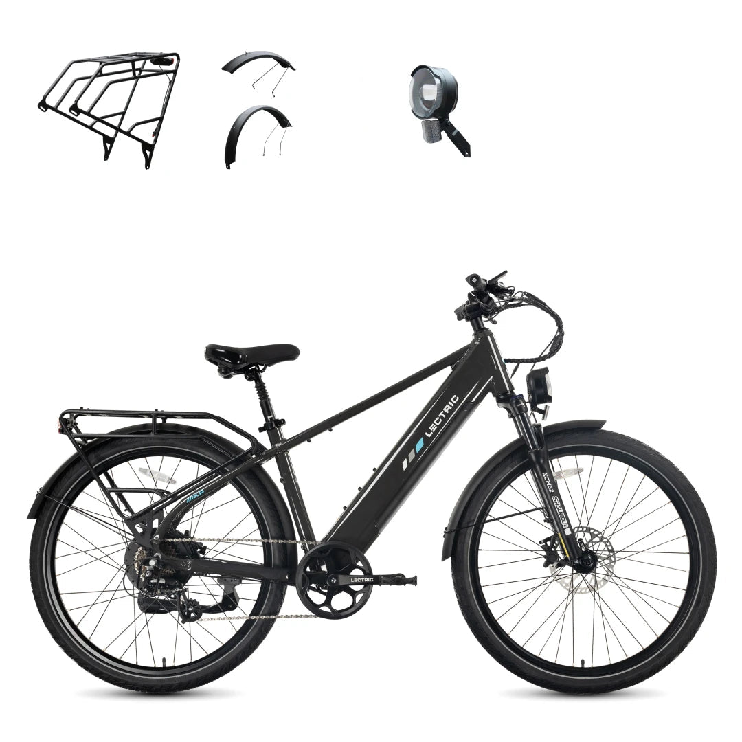 Lectric XPress2 Tempest Grey Commuter + FREE Rear Rack, Fenders, Elite Headlight ($247 Value)