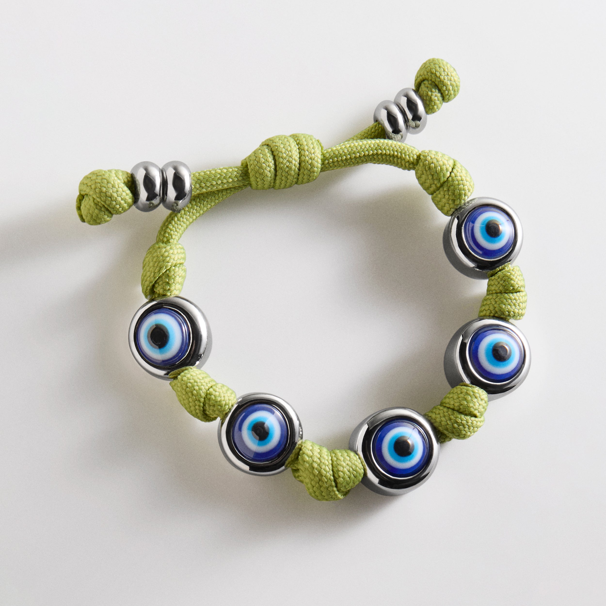 BaubleBar Eyes Open Evil Eye Paracord Bracelet - Olive Green