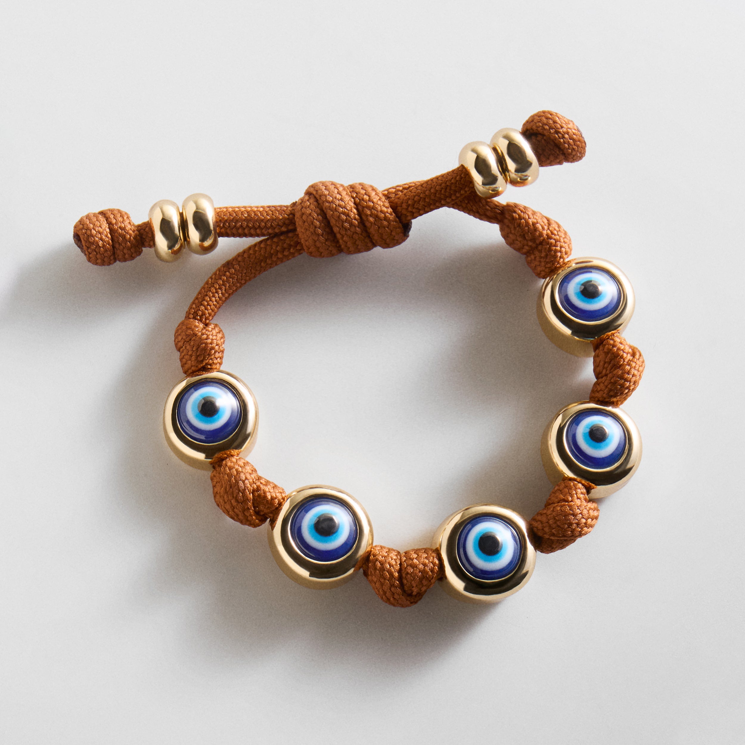 BaubleBar Eyes Open Evil Eye Paracord Bracelet - Golden Brown