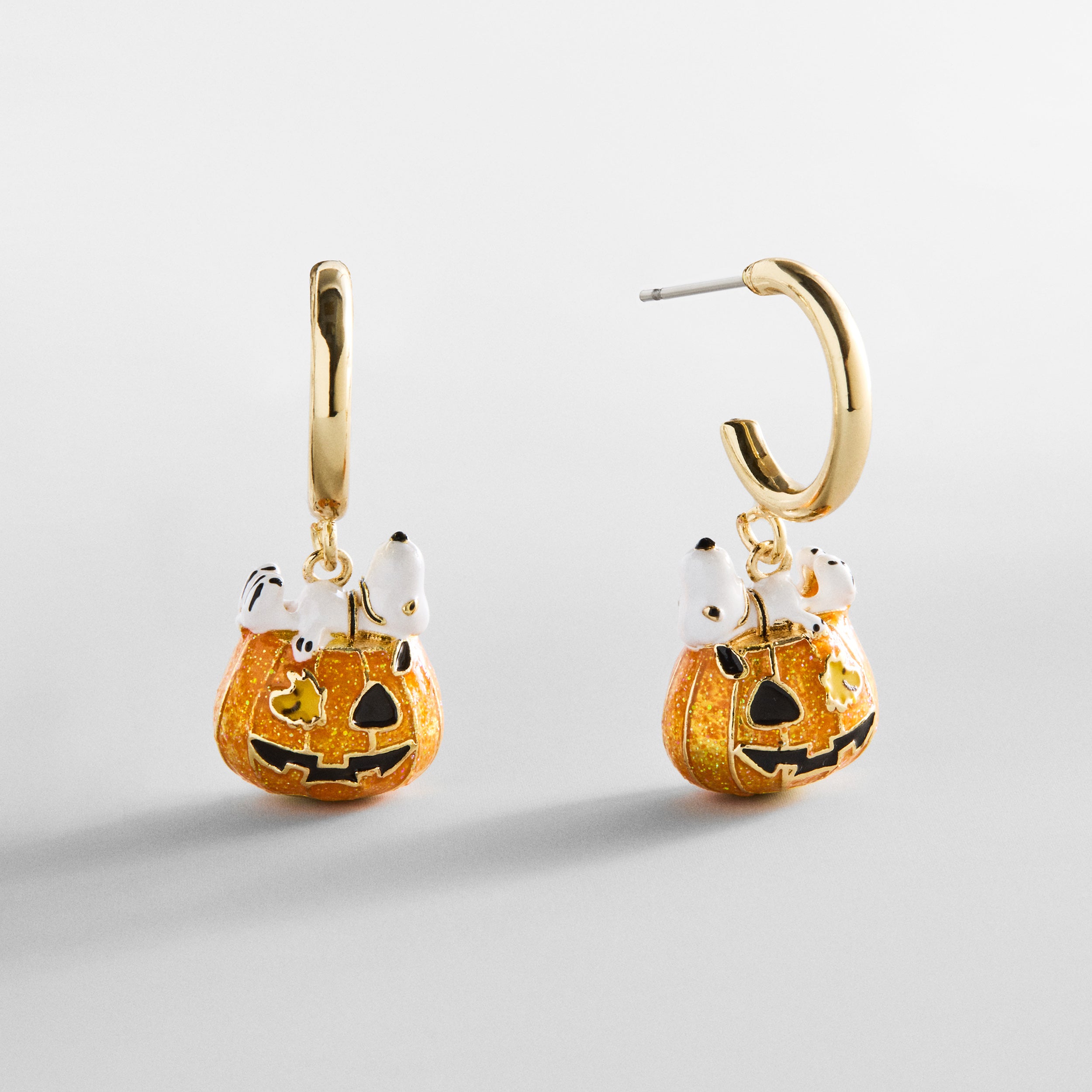 BaubleBar Peanuts Snoopy Pumpkin Halloween Huggie Earrings