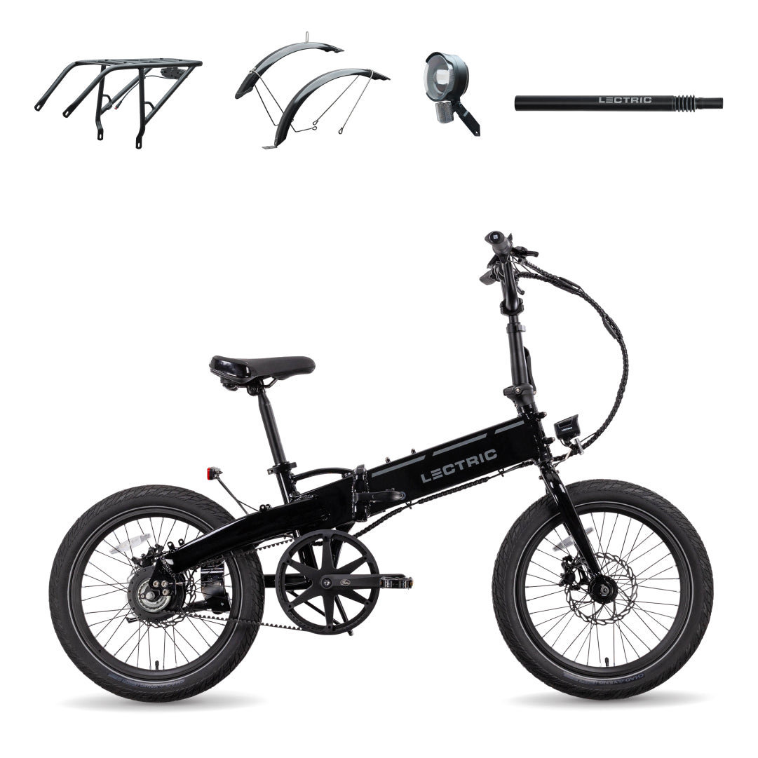 Lectric XP Lite2 JW Black Long-Range + FREE Rear Rack, Fenders, Elite Headlight, Suspension Seat P
