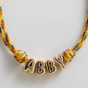 BaubleBar Bubble Letter Custom Paracord Necklace - Yellow/Orange