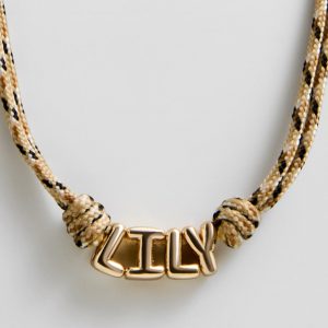 BaubleBar Bubble Letter Custom Paracord Necklace - Taupe/Brown