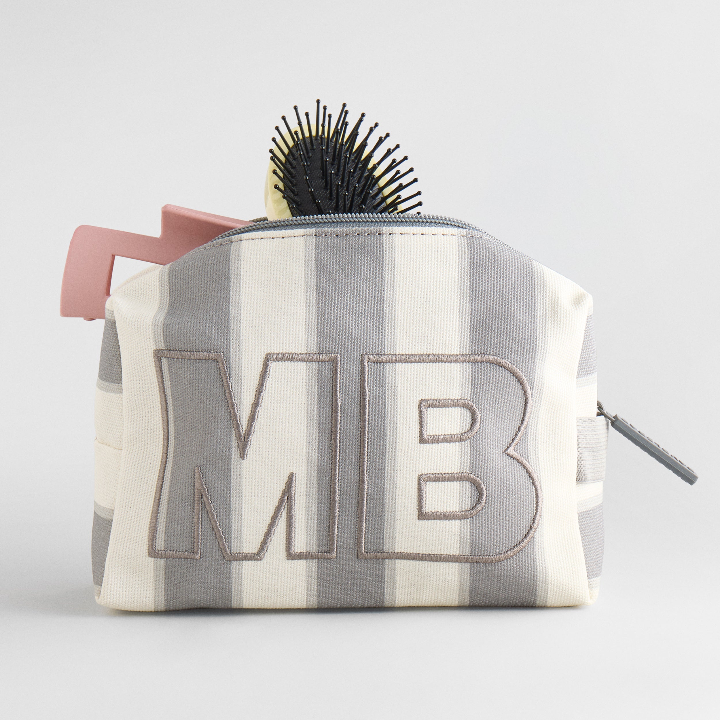 BaubleBar Striped Take It Away Custom Storage Pouch - Quartz