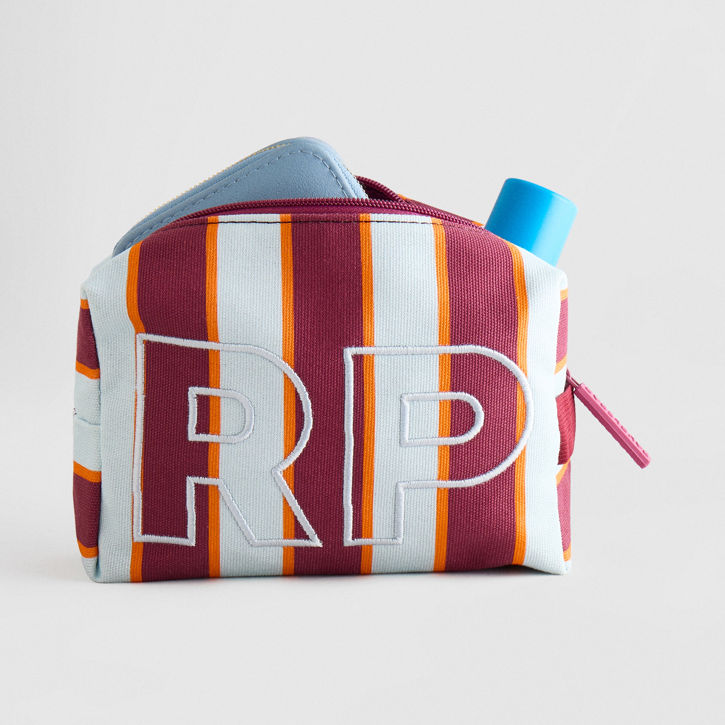 BaubleBar Striped Take It Away Custom Storage Pouch - Punch