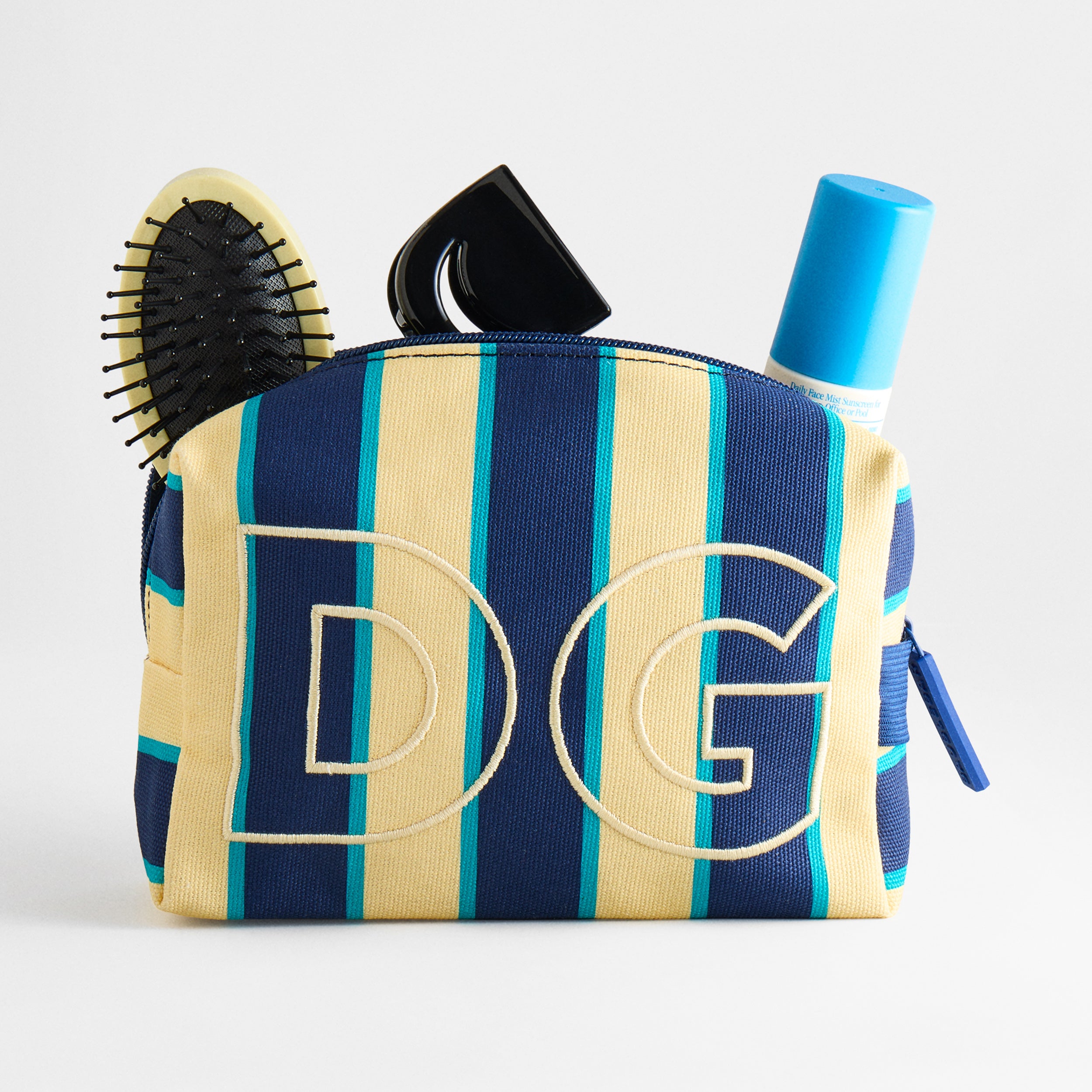 BaubleBar Striped Take It Away Custom Storage Pouch - Juniper
