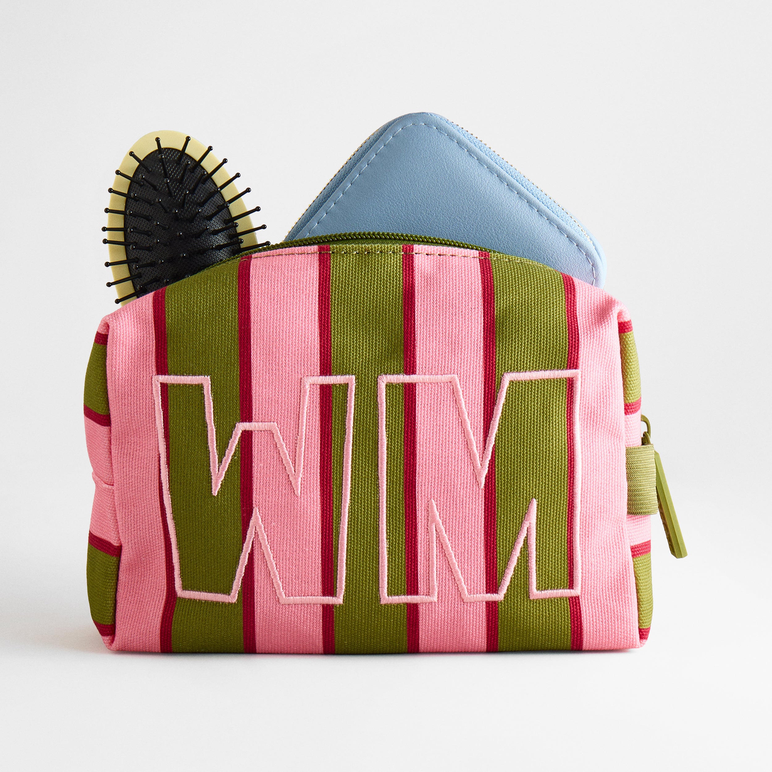 BaubleBar Striped Take It Away Custom Storage Pouch - Hibiscus