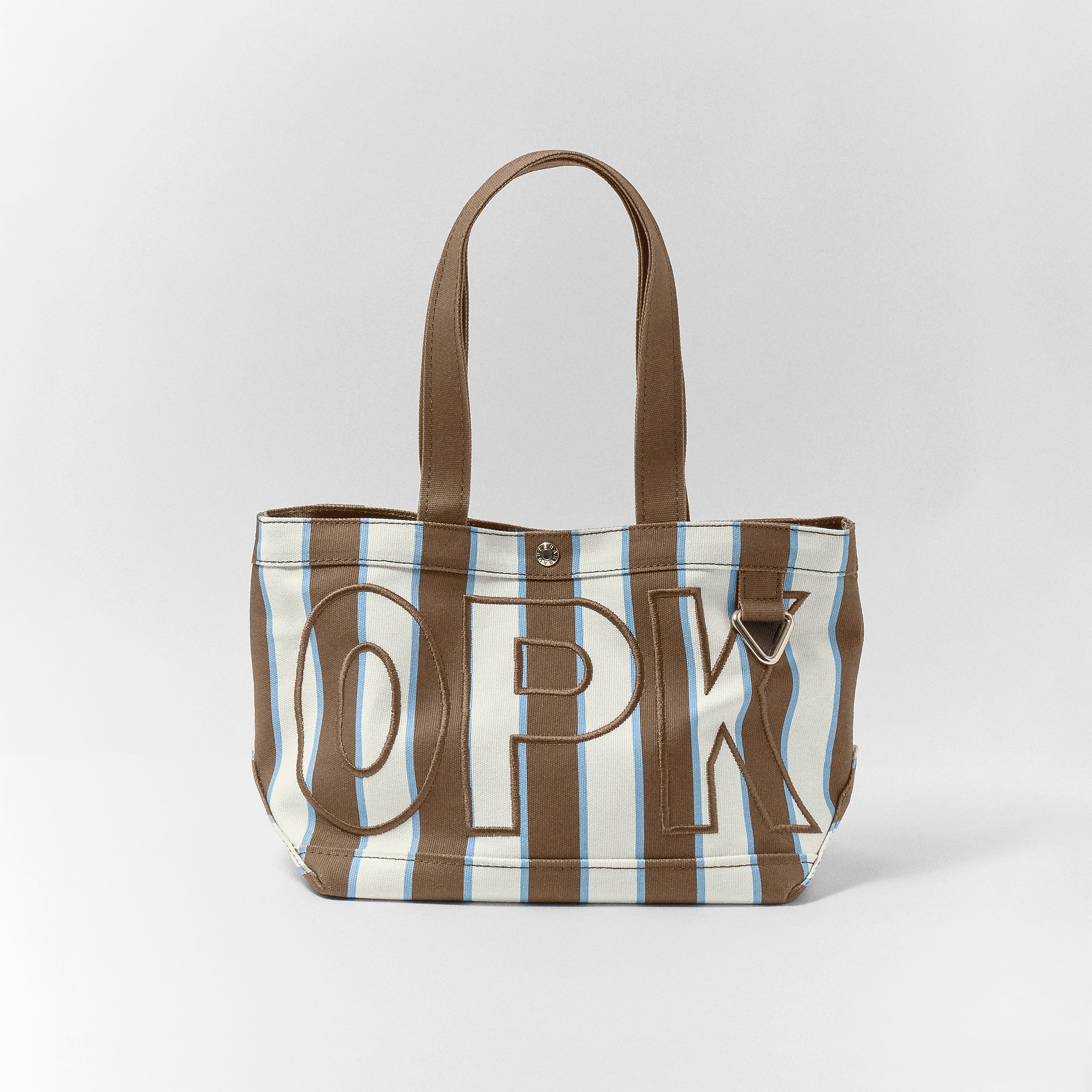 BaubleBar Striped Custom Alpha Tote - Hazelnut