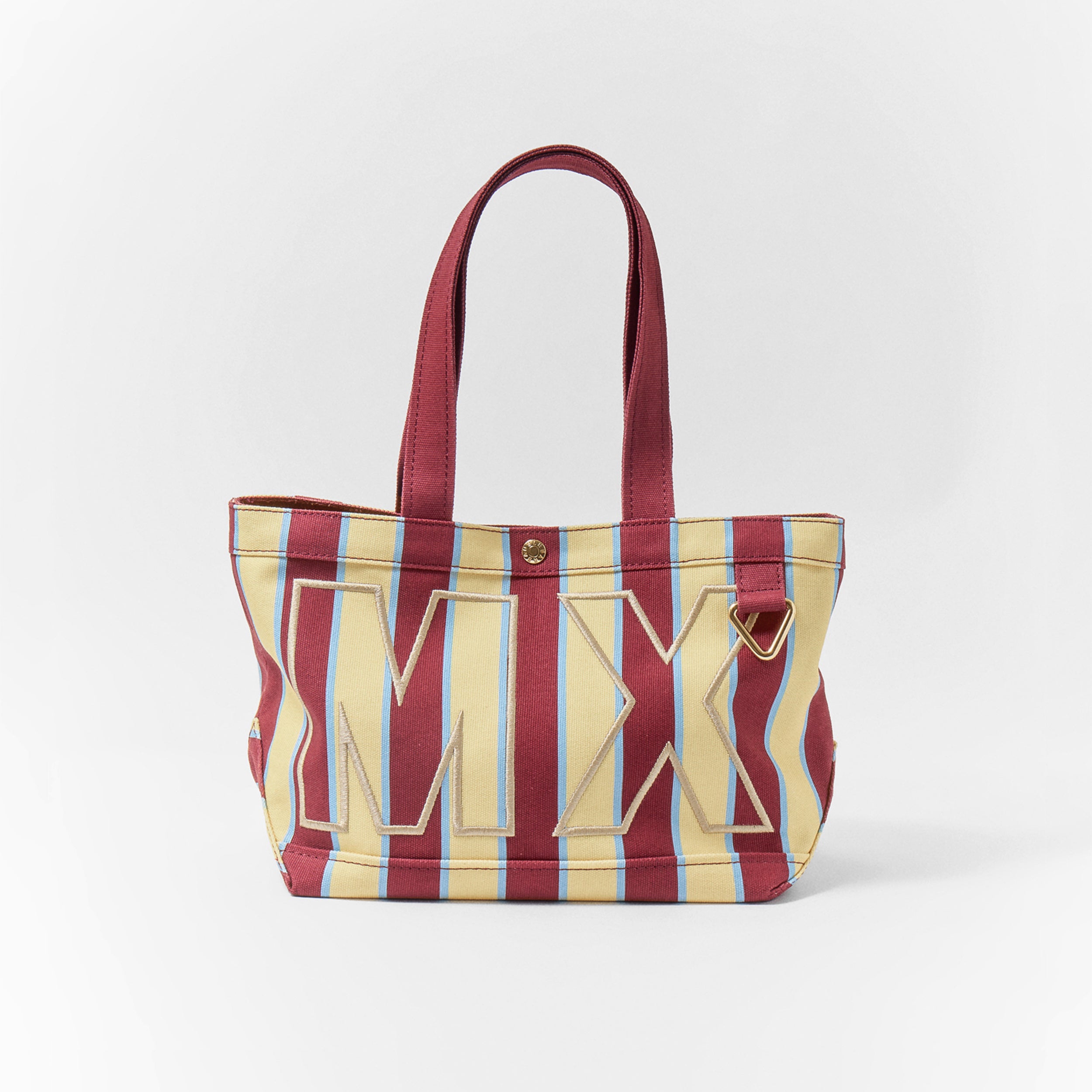 BaubleBar Striped Custom Alpha Tote - Merlot