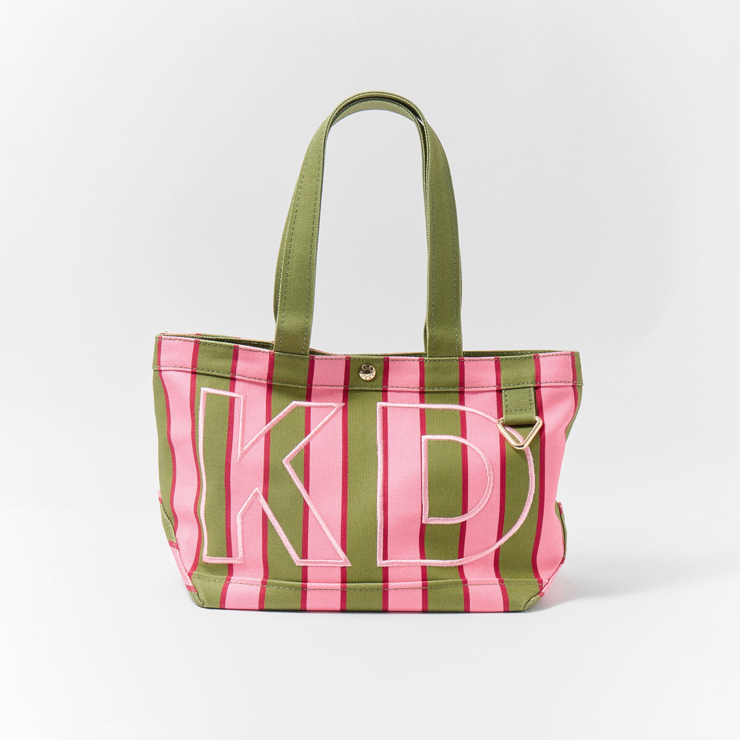 BaubleBar Striped Custom Alpha Tote - Hibiscus