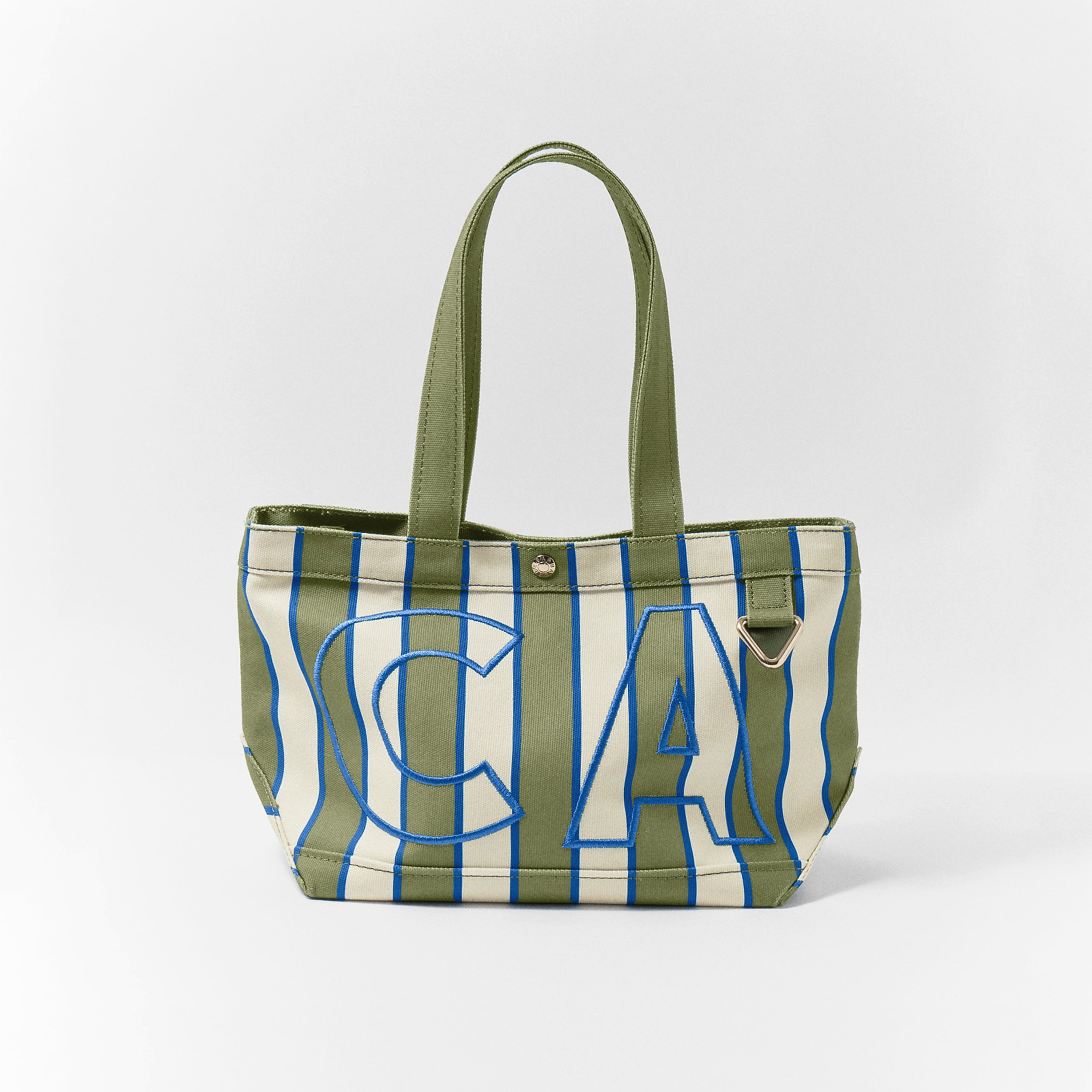 BaubleBar Striped Custom Alpha Tote - Forest