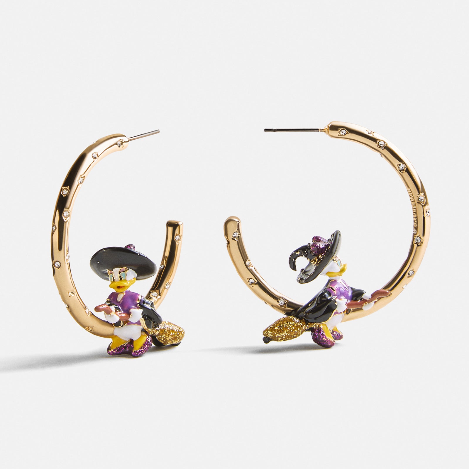 BaubleBar Disney Daisy Duck Halloween Witch Hoop Earrings