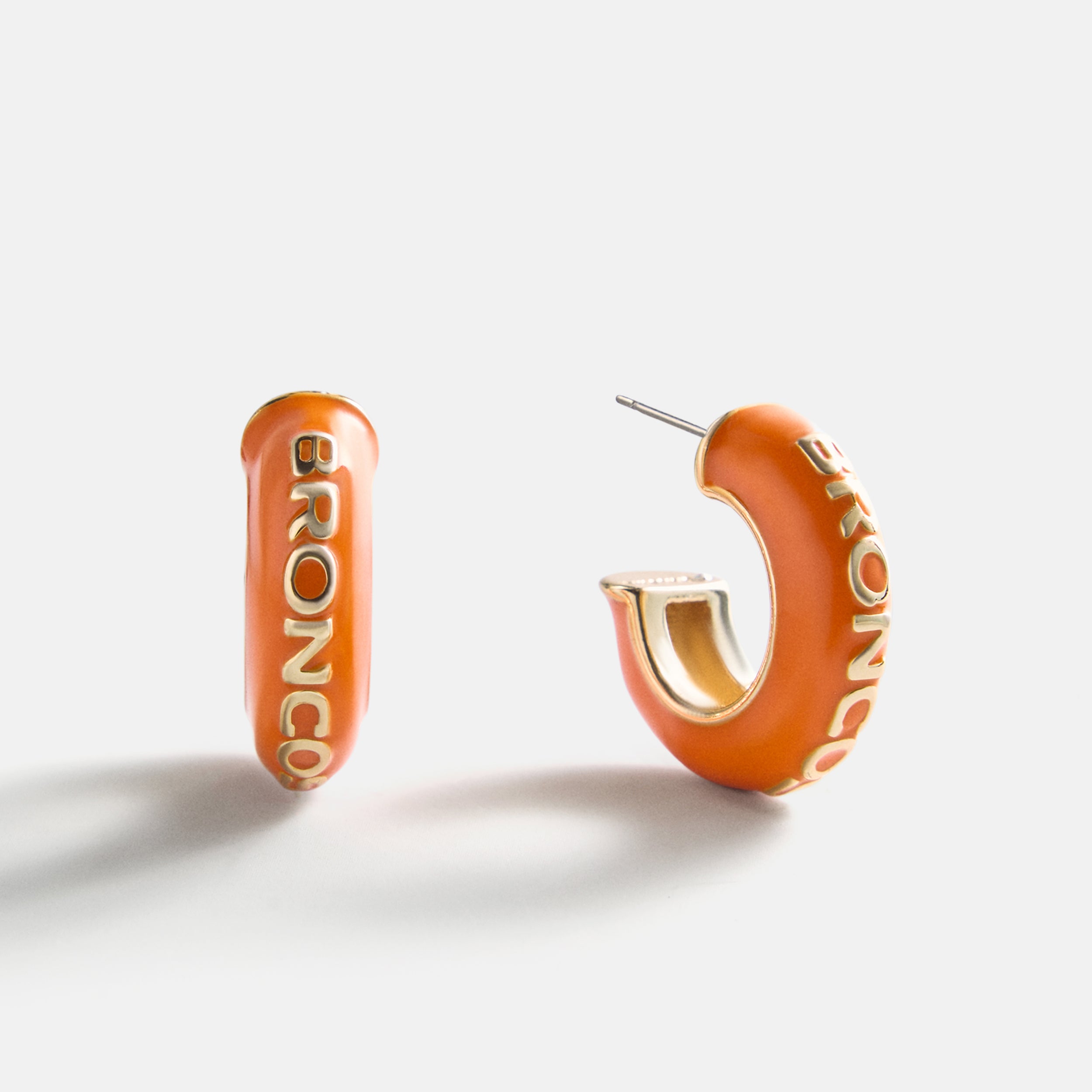 BaubleBar NFL Enamel Hoop Earrings - Denver Broncos