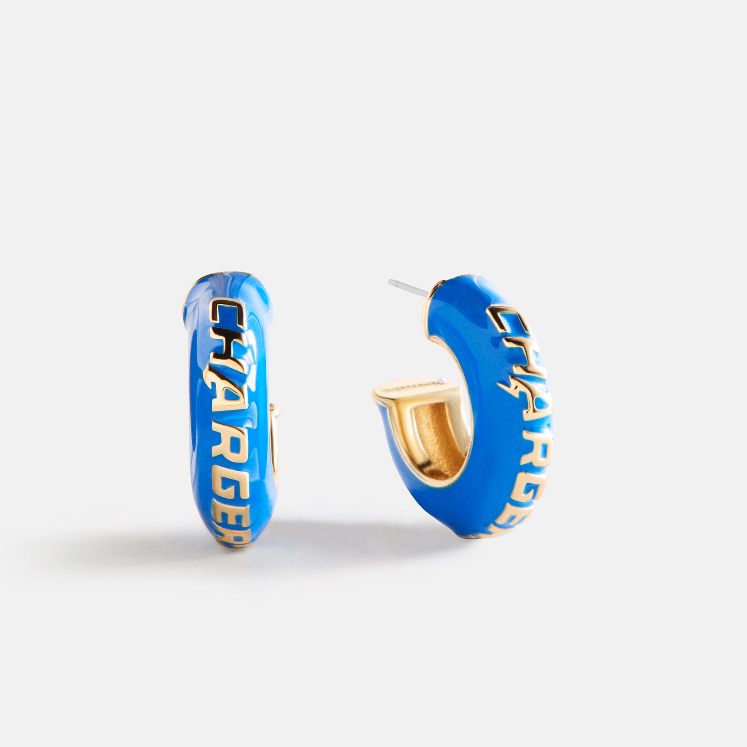 BaubleBar NFL Enamel Hoop Earrings - Los Angeles Chargers