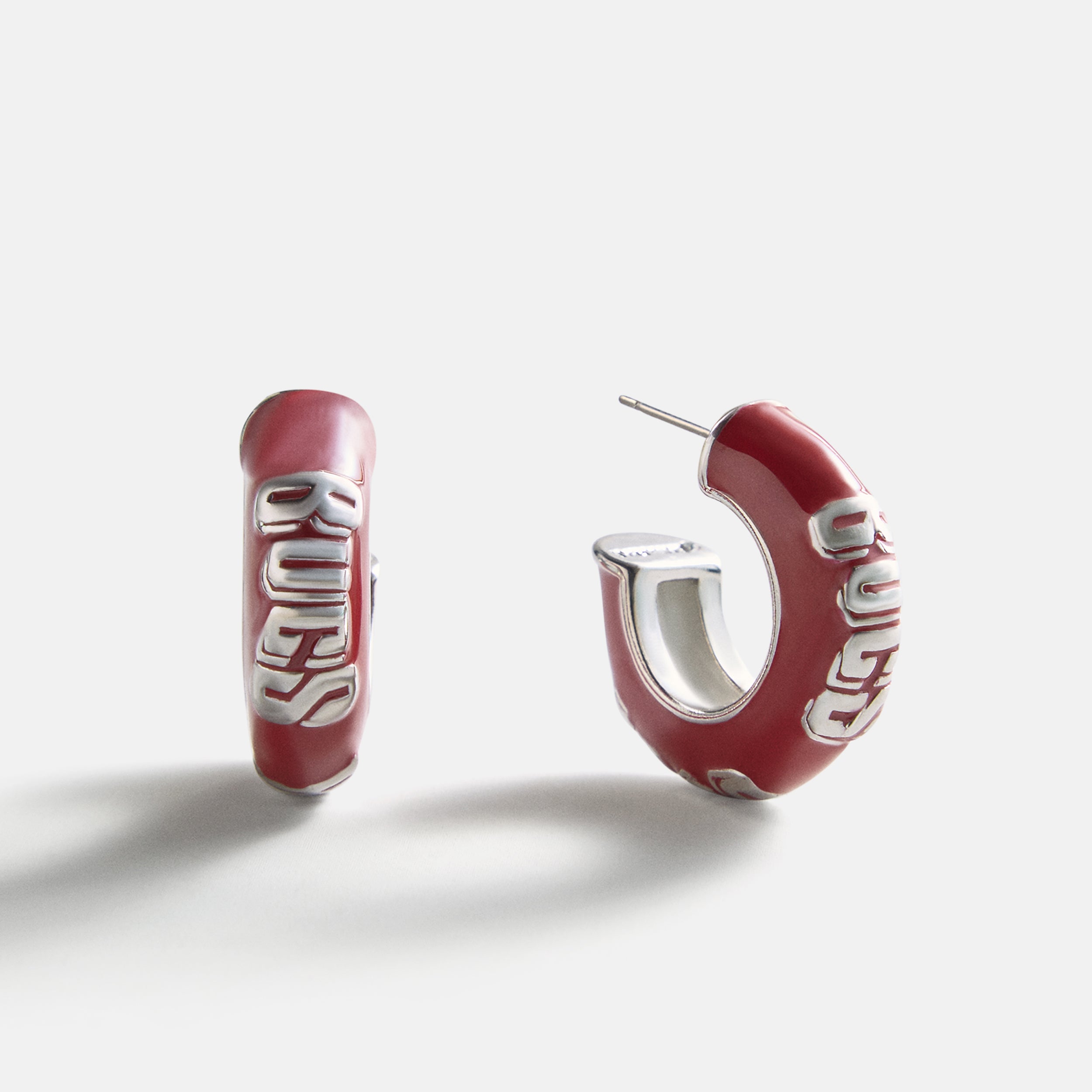 BaubleBar NFL Enamel Hoop Earrings - Tampa Bay Buccaneers
