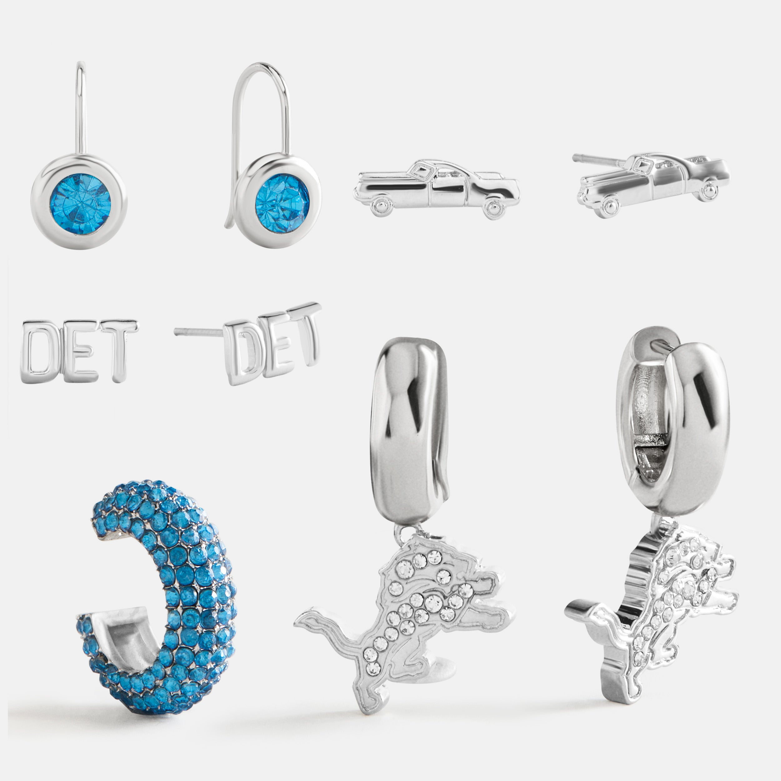 BaubleBar NFL Earring Stack Set - Detroit Lions