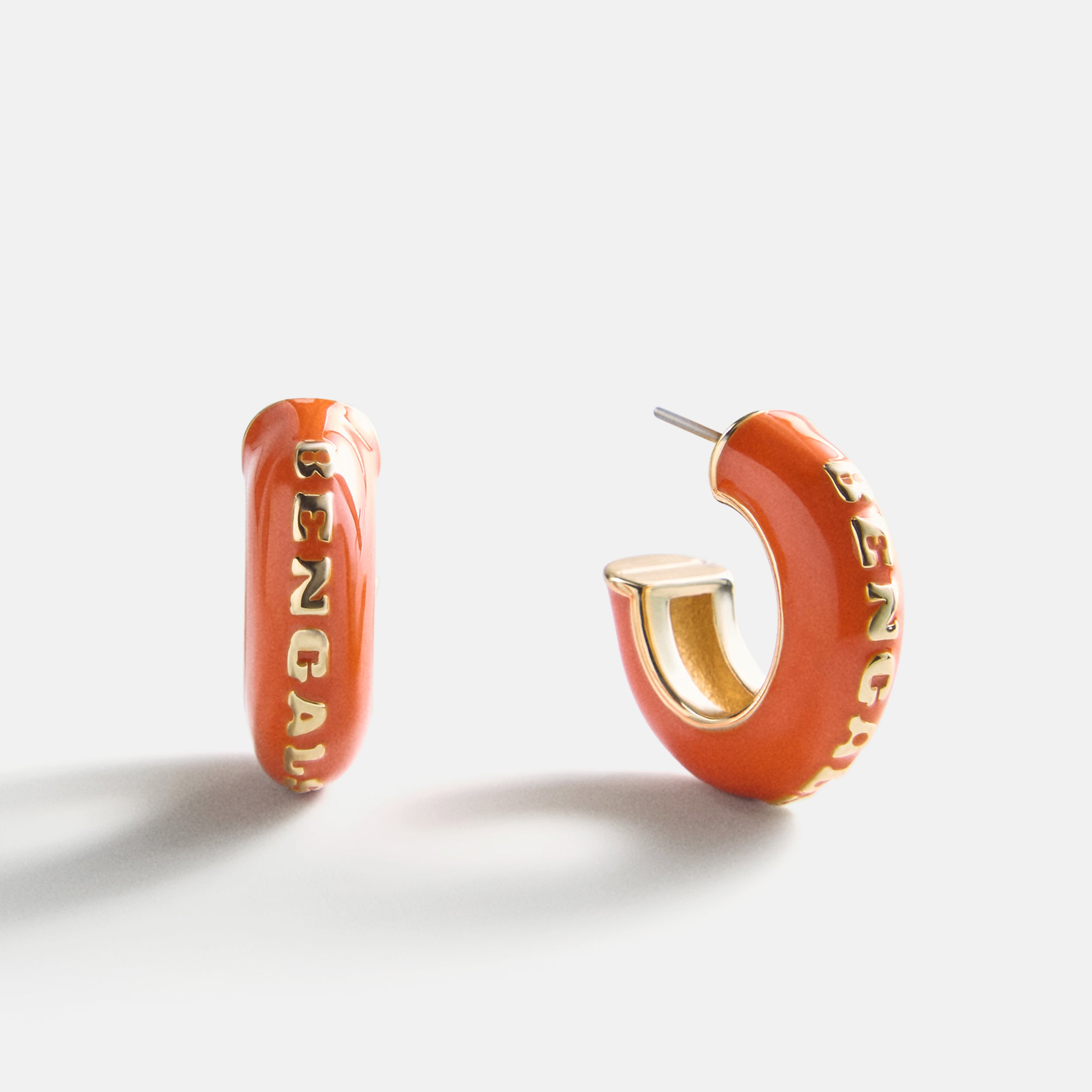 BaubleBar NFL Enamel Hoop Earrings - Cincinnati Bengals