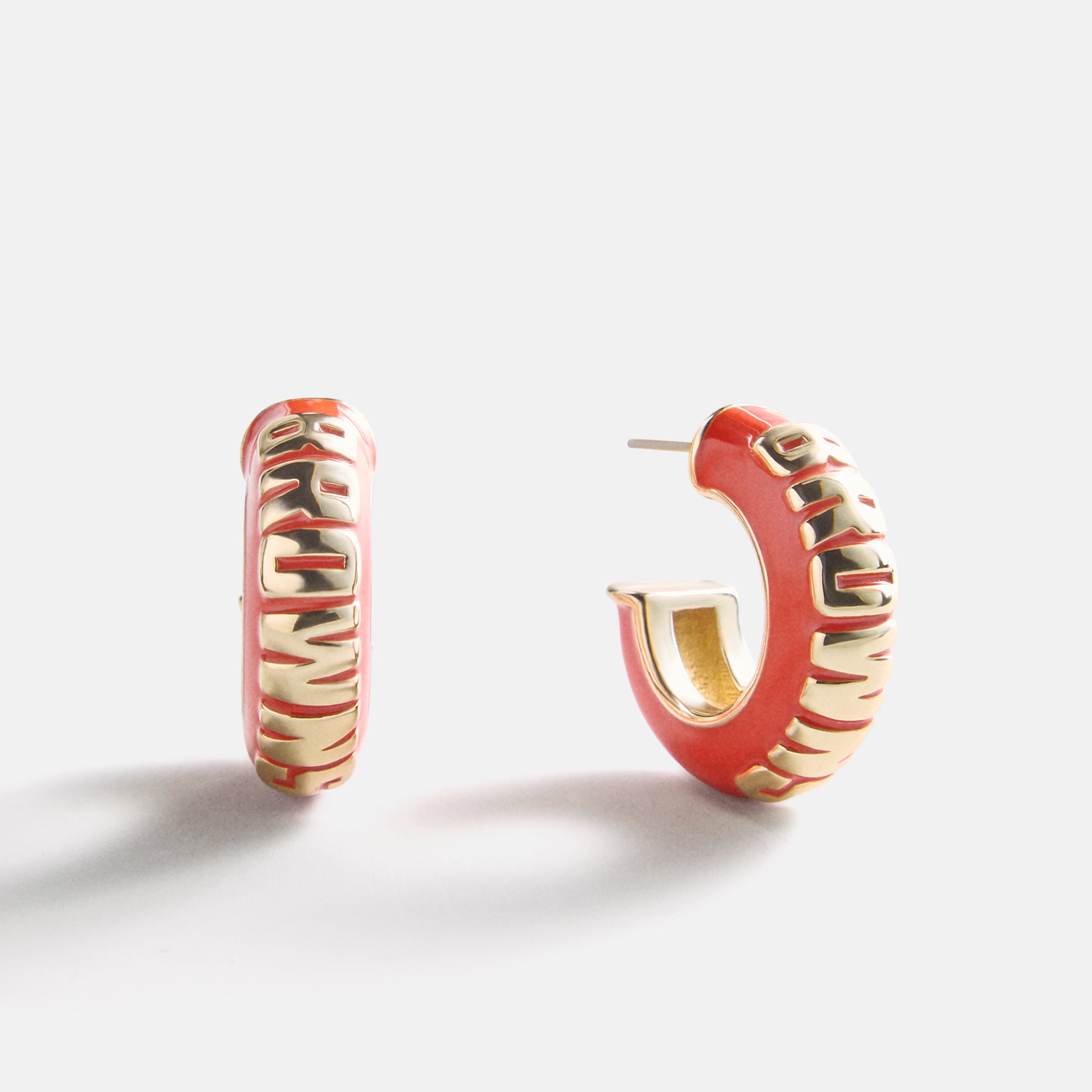 BaubleBar NFL Enamel Hoop Earrings - Cleveland Browns