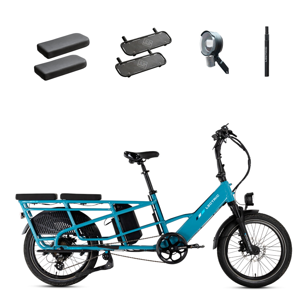 Lectric XPedition2 Raindrop Blue + FREE Running Boards, Cushions, Elite Headlight, Suspension Seat