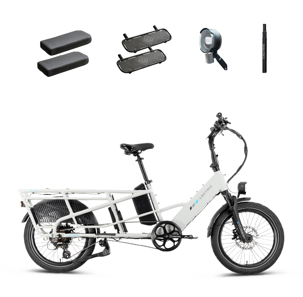 Lectric XPedition2 Stratus White + FREE Running Boards, Cushions, Elite Headlight, Suspension Seat