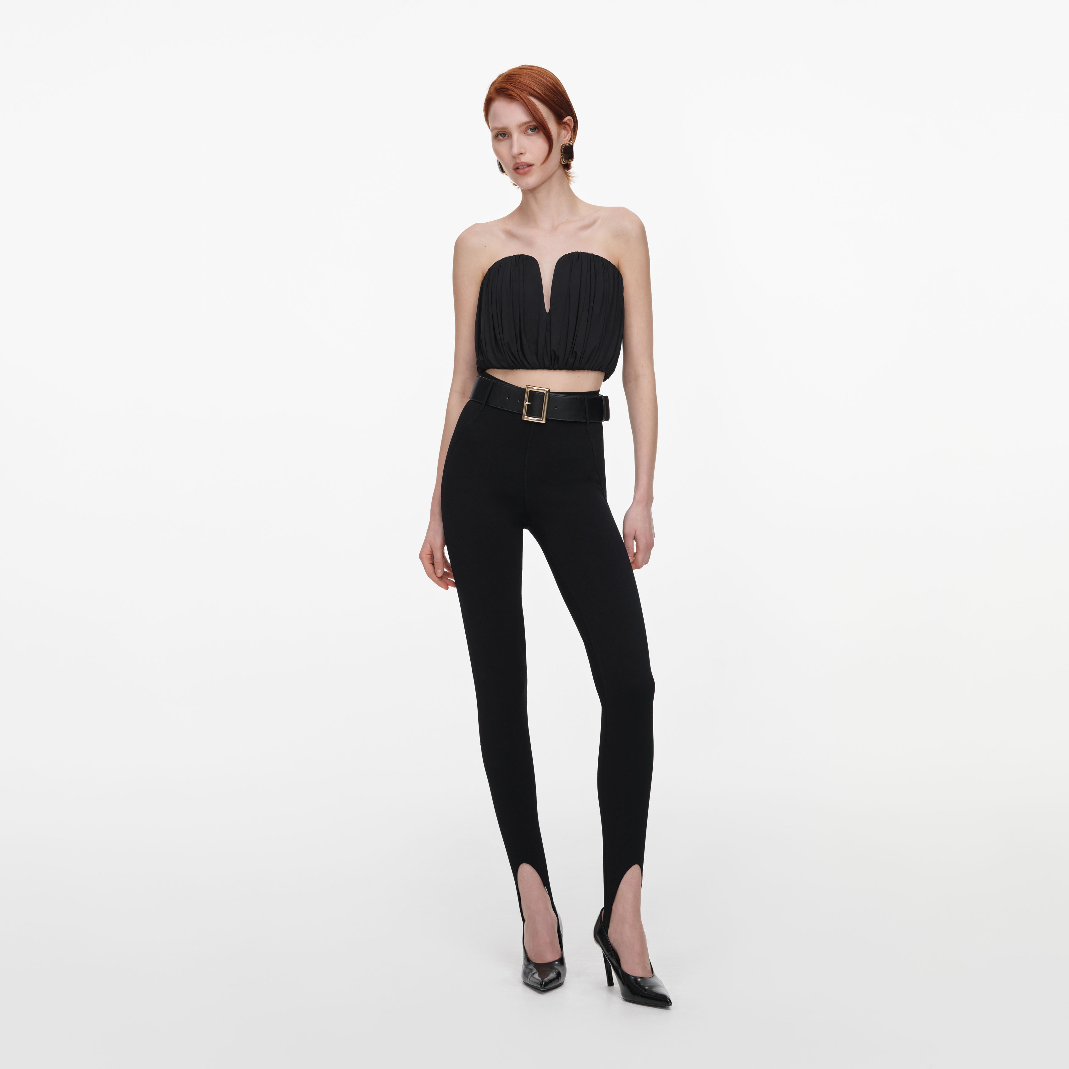 Self Portrait Black Bandeau Jersey Top