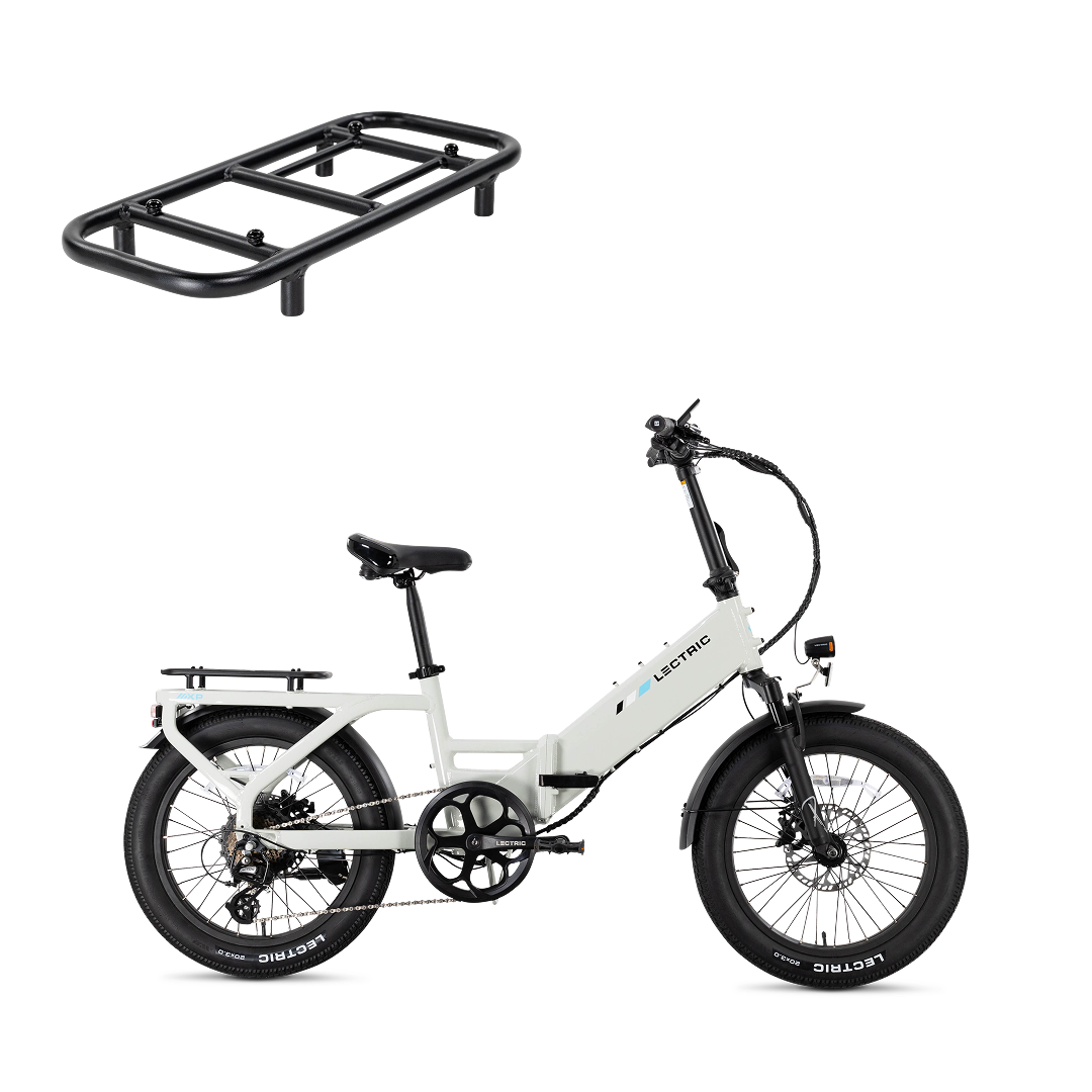 Lectric XP4 Step-Thru Stratus White + FREE LevelUp Rack ($79 Value)