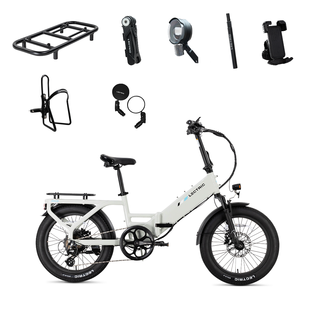 Lectric XP4 750 Step-Thru Stratus White - Labor Day Bundle