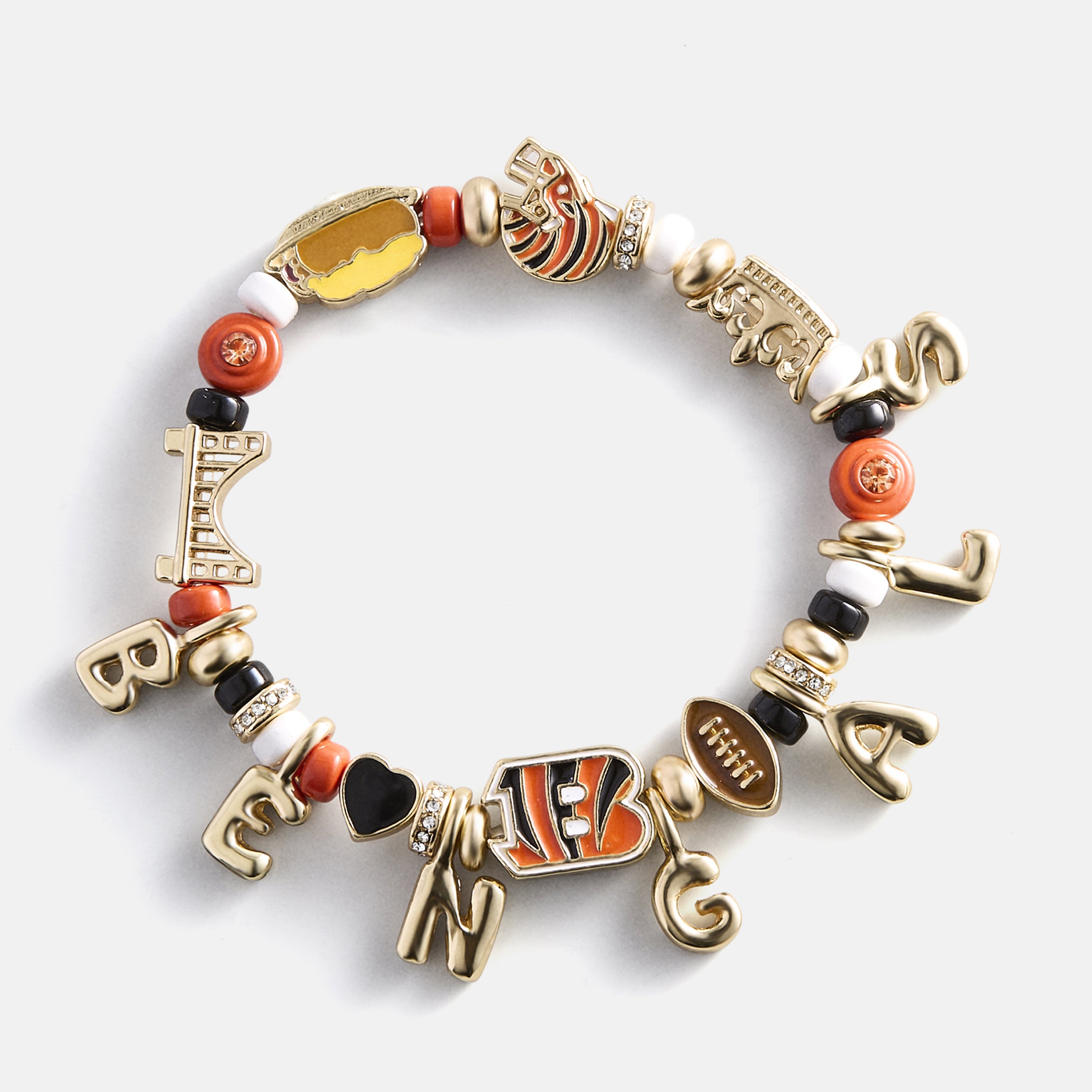BaubleBar NFL Beaded Charm Bracelet - Cincinnati Bengals