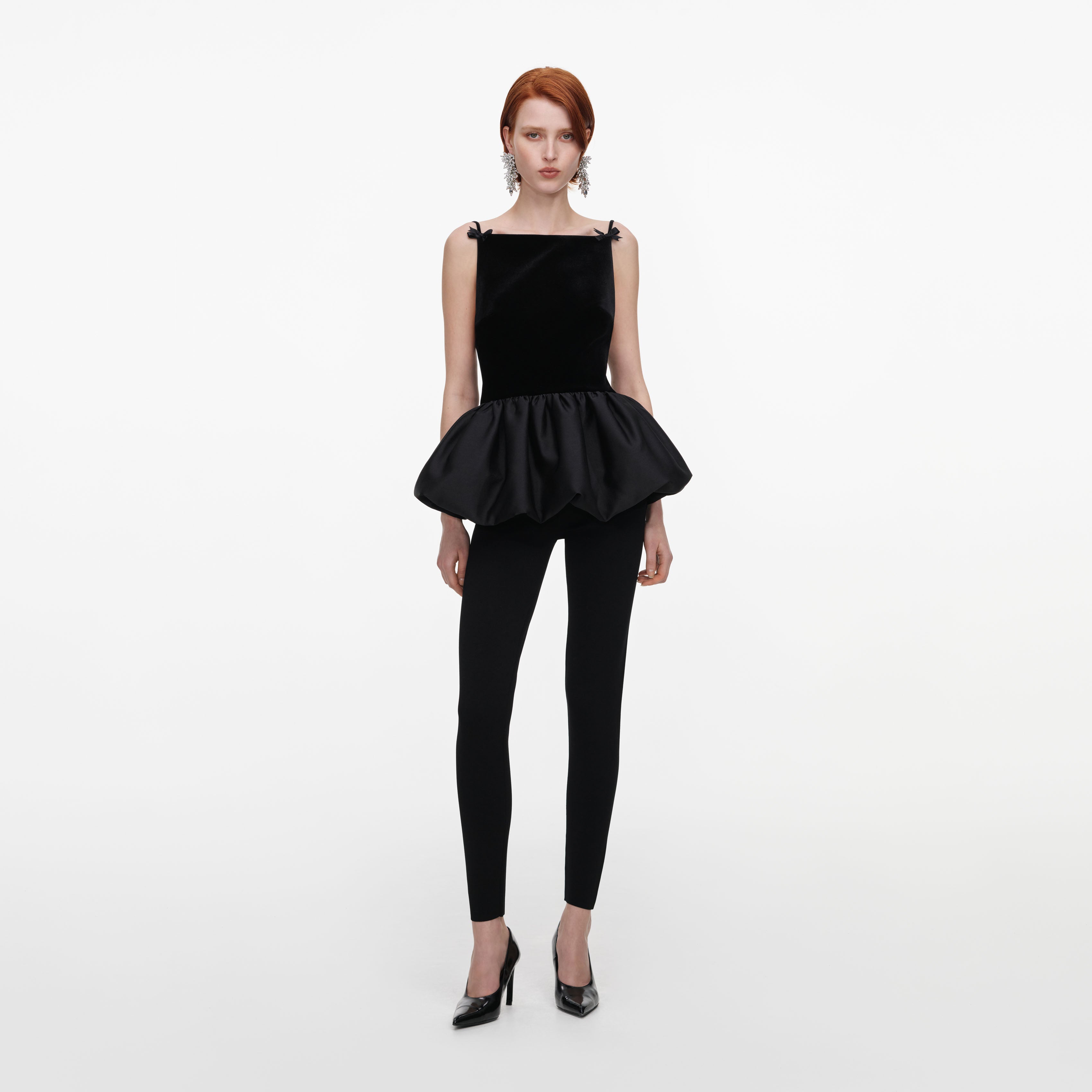 Self Portrait Black Panel Knit Leggings