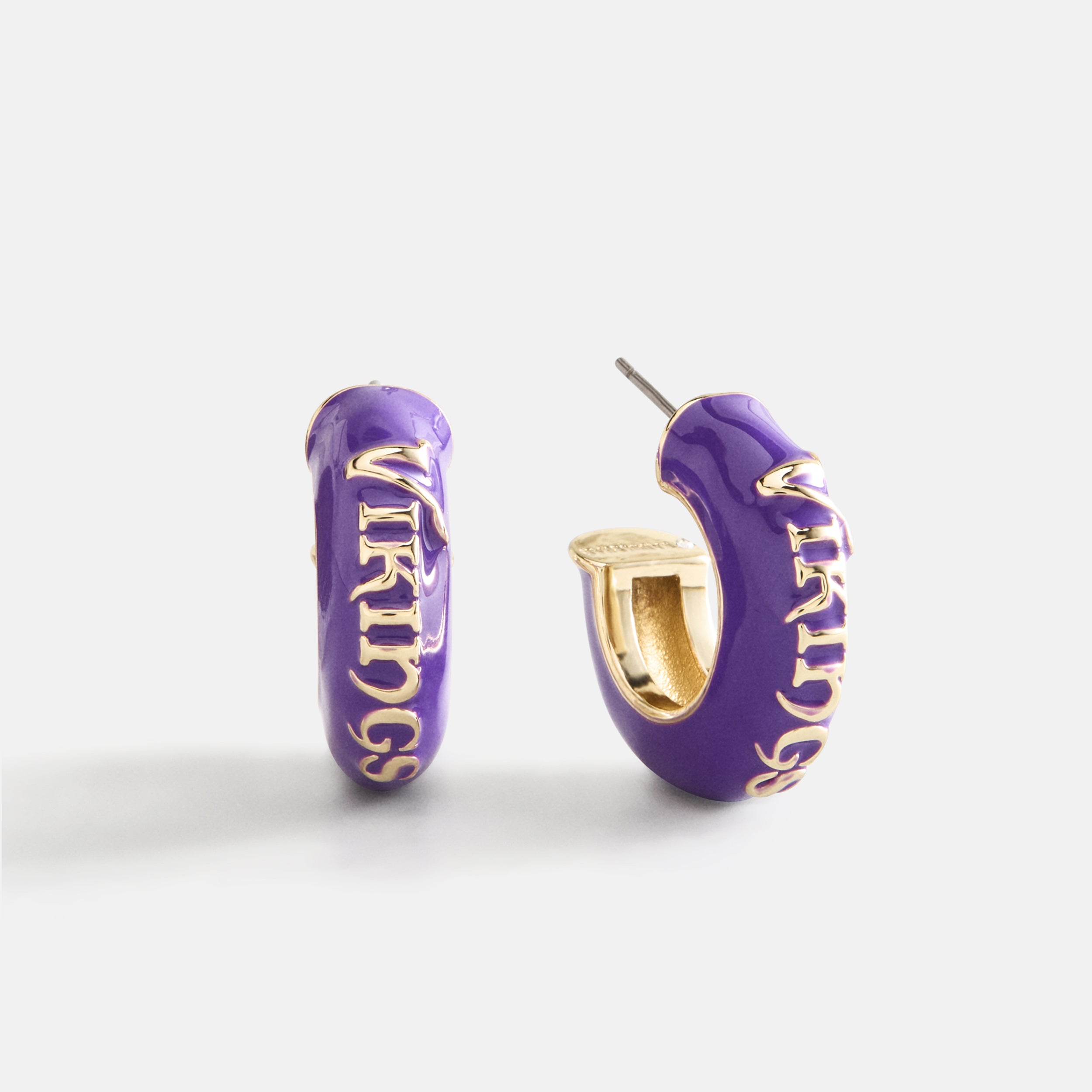 BaubleBar NFL Enamel Hoop Earrings - Minnesota Vikings