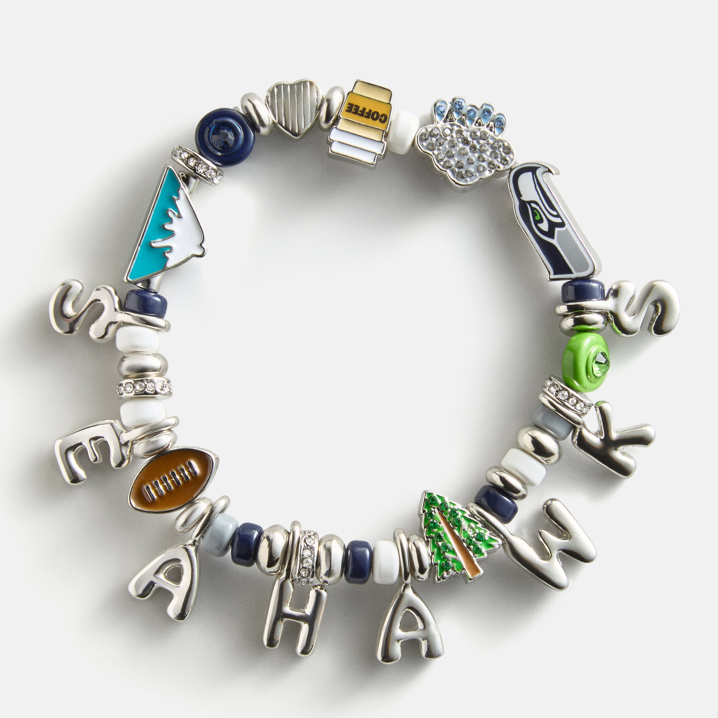 BaubleBar NFL Beaded Charm Bracelet - Seattle Seahawks