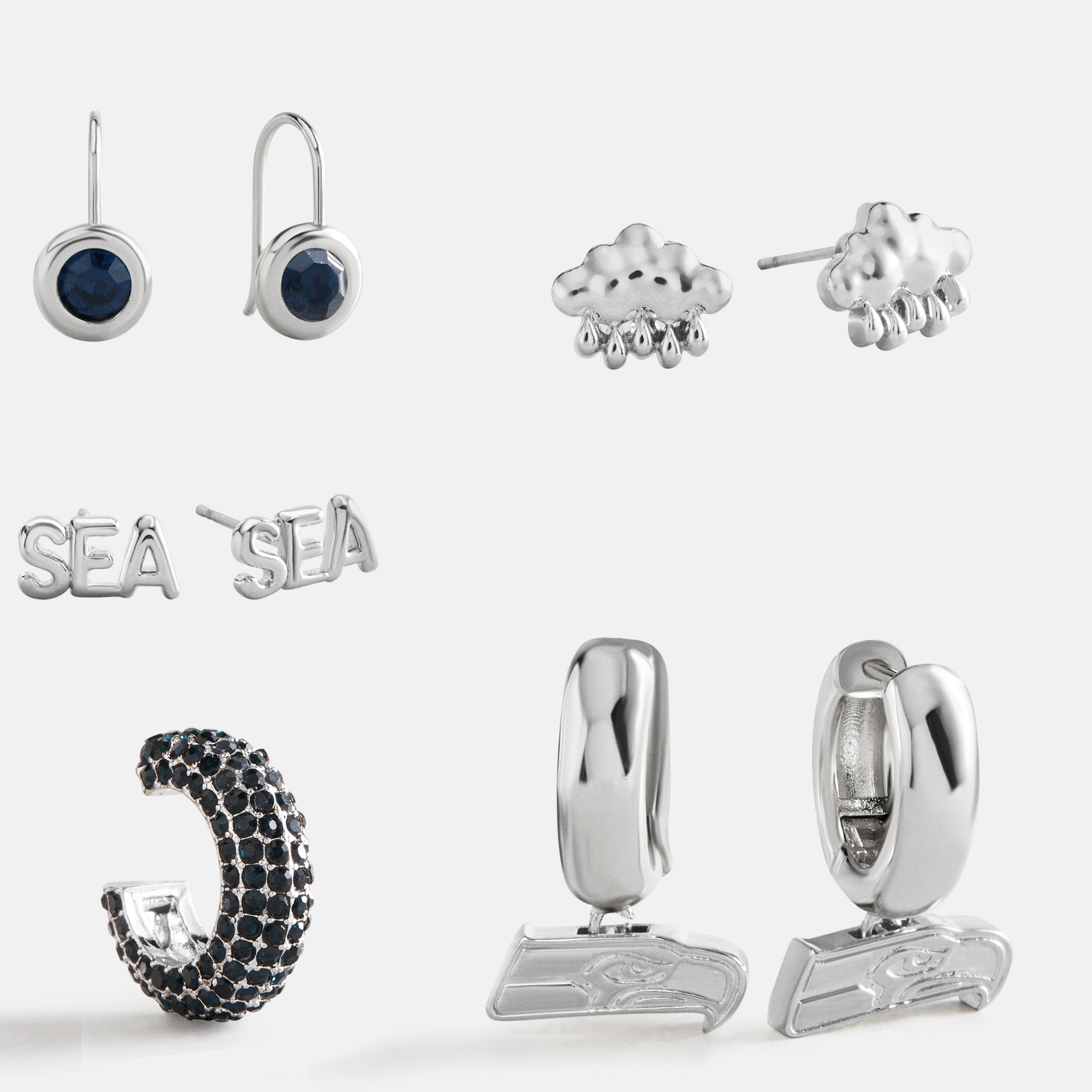 BaubleBar NFL Earring Stack Set - Seattle Seahawks