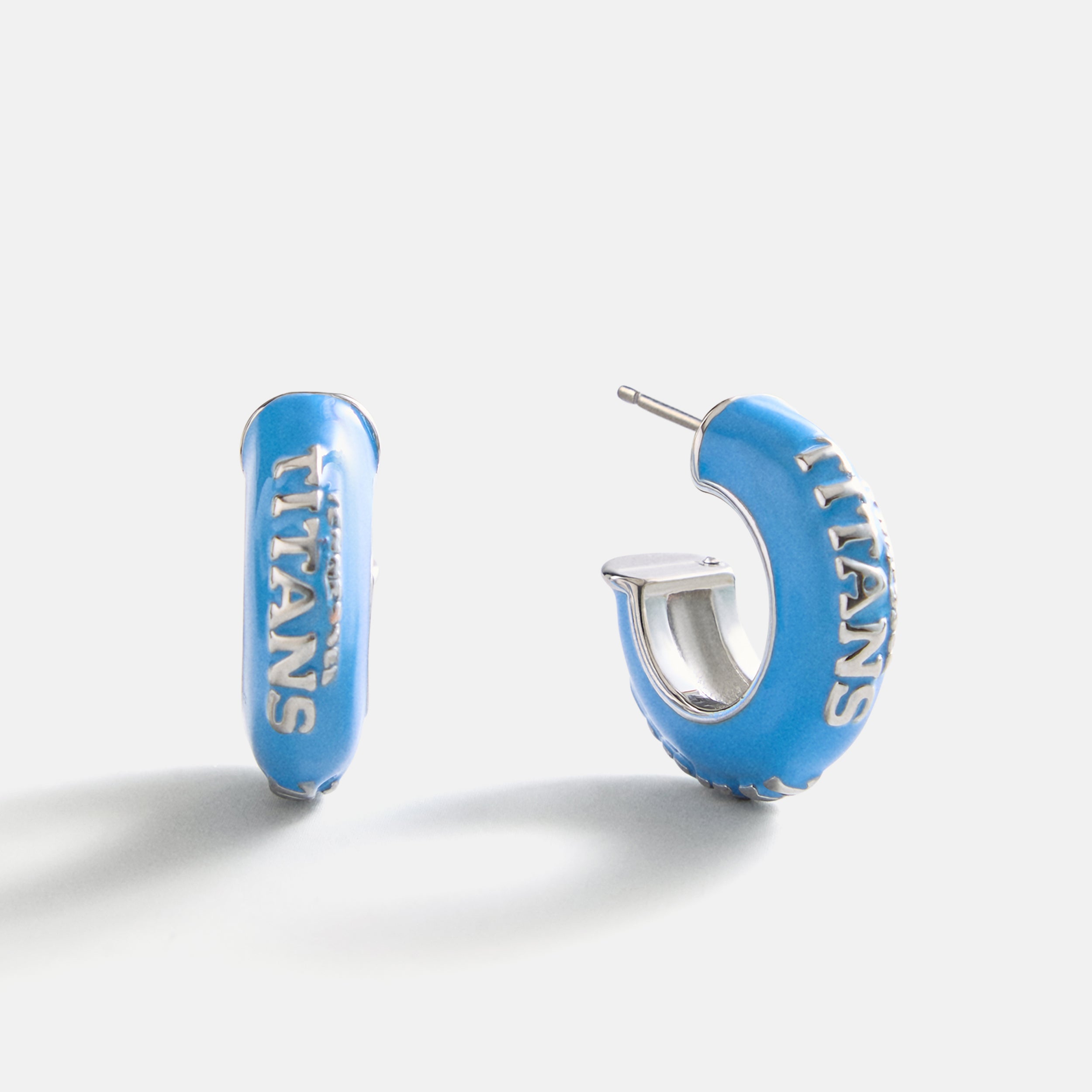 BaubleBar NFL Enamel Hoop Earrings - Tennessee Titans