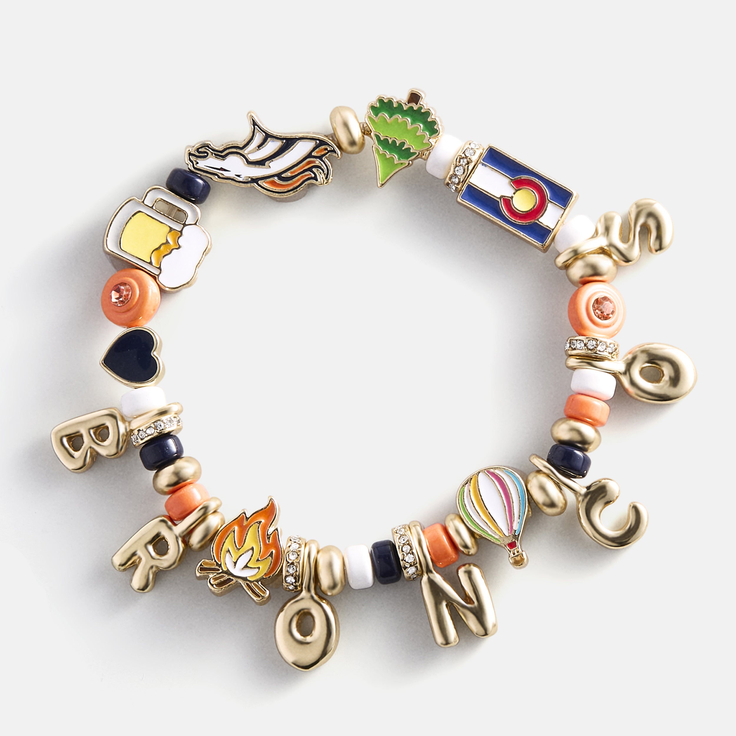 BaubleBar NFL Beaded Charm Bracelet - Denver Broncos