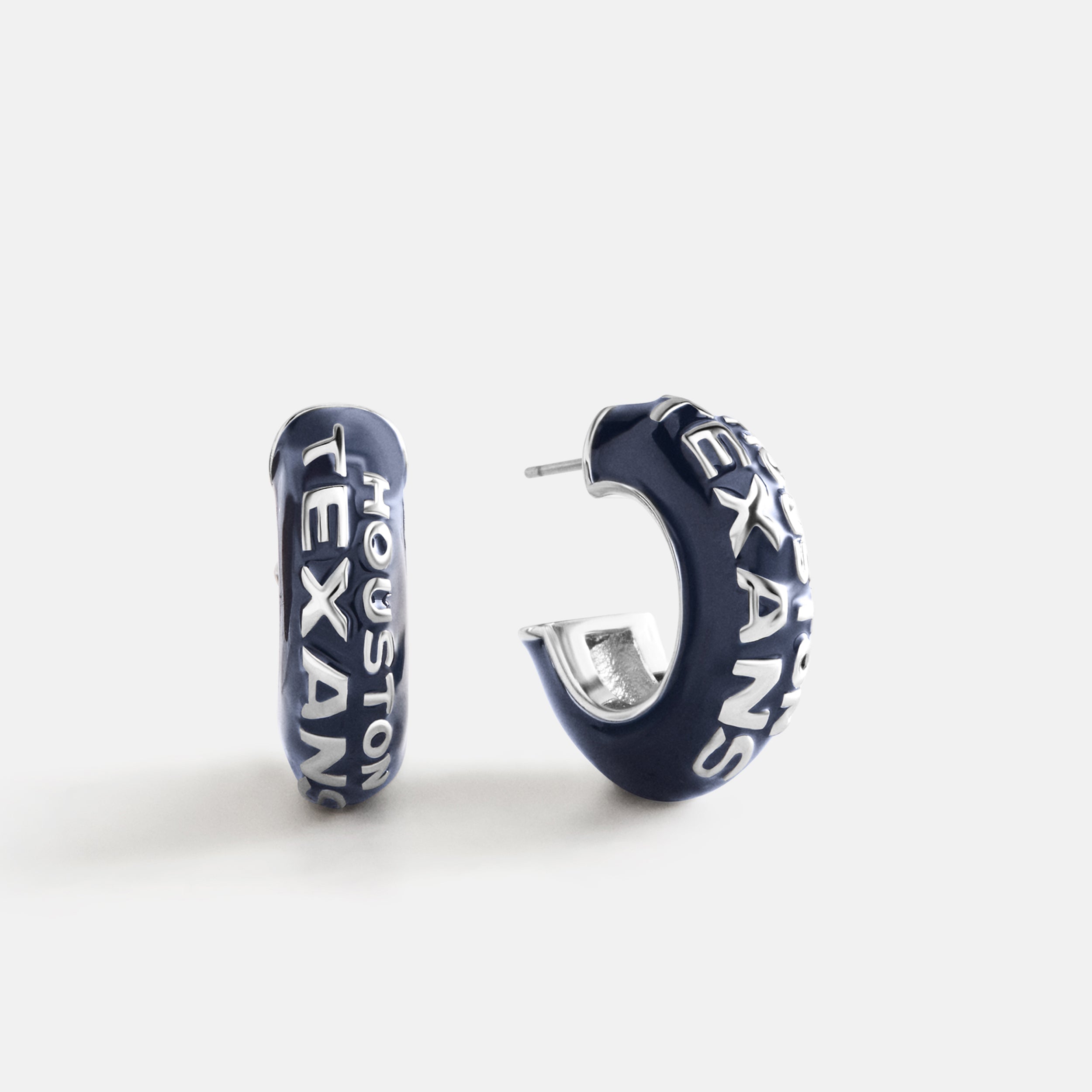 BaubleBar NFL Enamel Hoop Earrings - Houston Texans