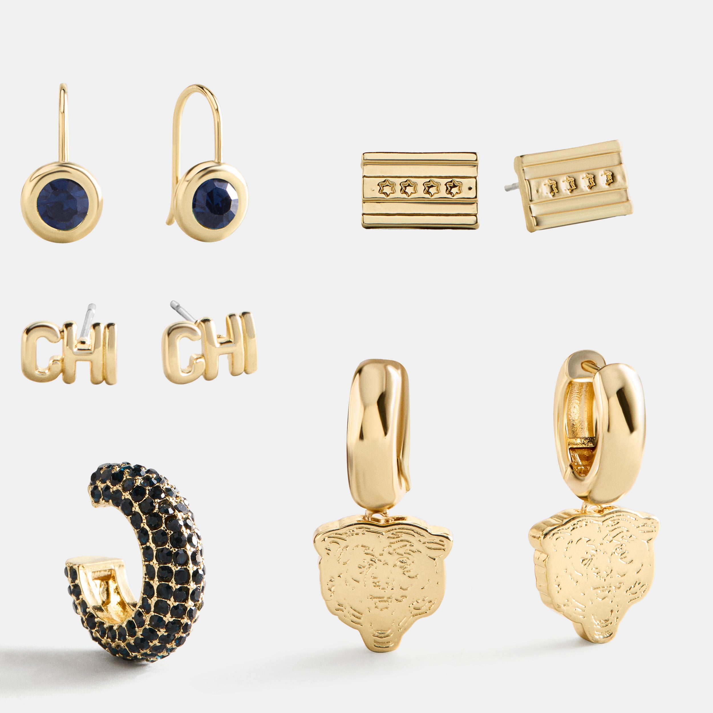 BaubleBar NFL Earring Stack Set - Chicago Bears