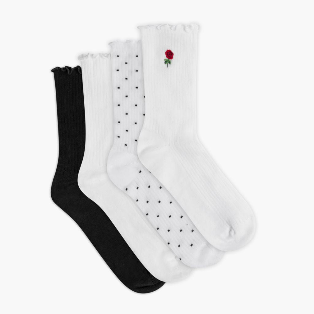 Thursdayboots Women’s Ruffle Rib Quarter Sock | Studio 4-Pack