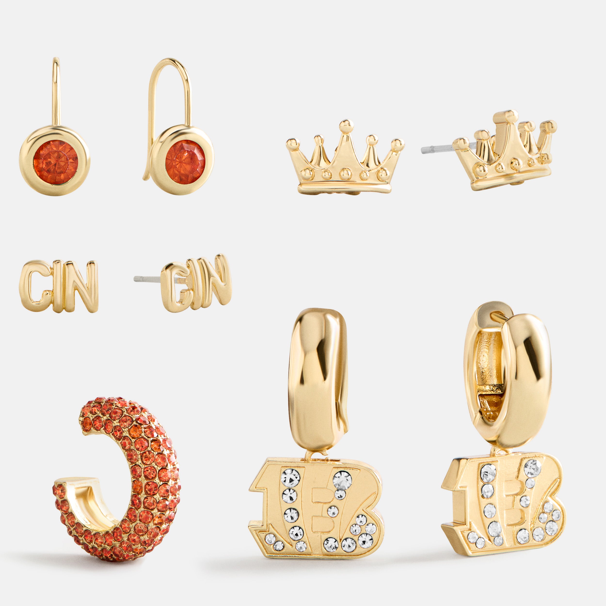 BaubleBar NFL Earring Stack Set - Cincinnati Bengals