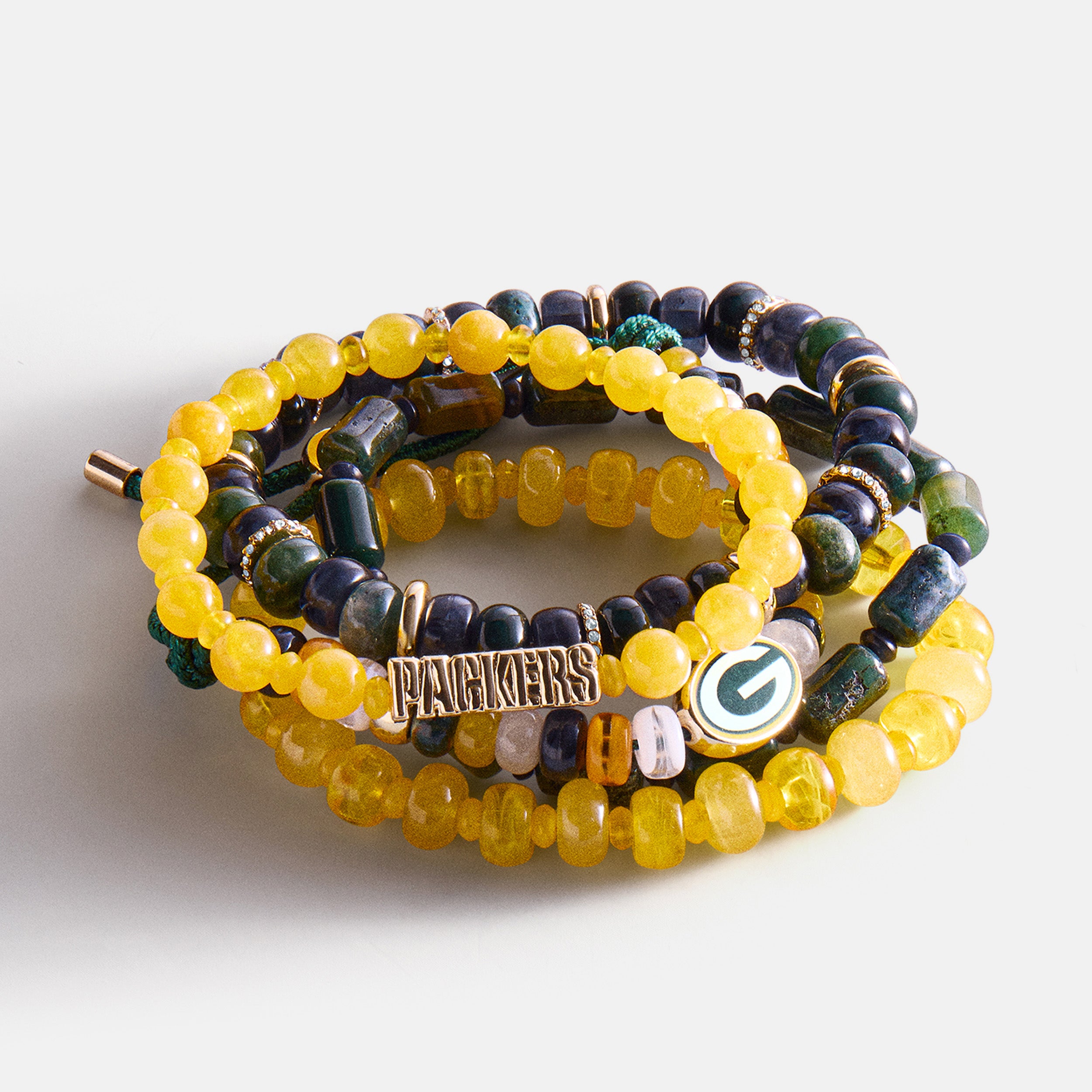 BaubleBar NFL Beaded Bracelet Set - Green Bay Packers
