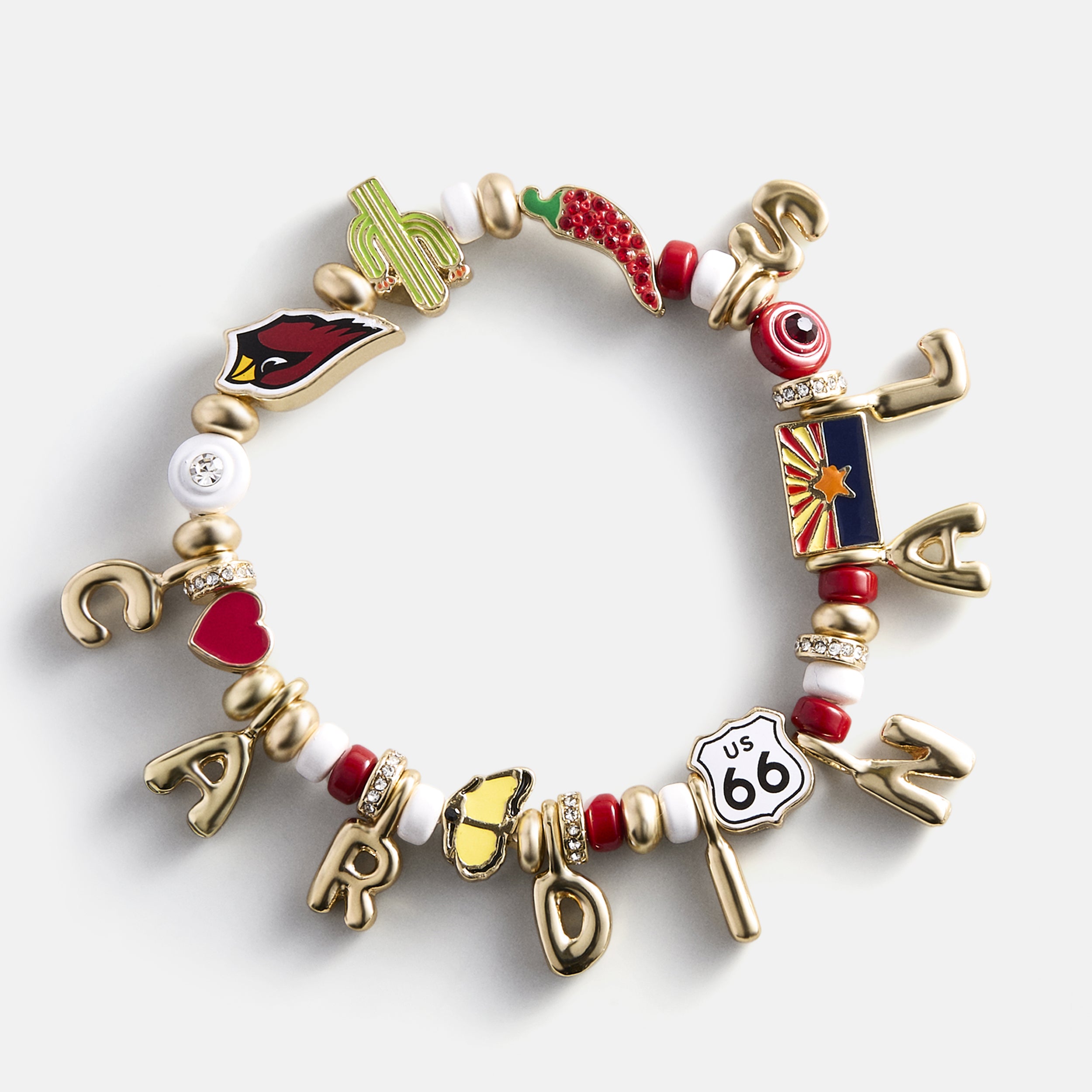 BaubleBar NFL Beaded Charm Bracelet - Arizona Cardinals